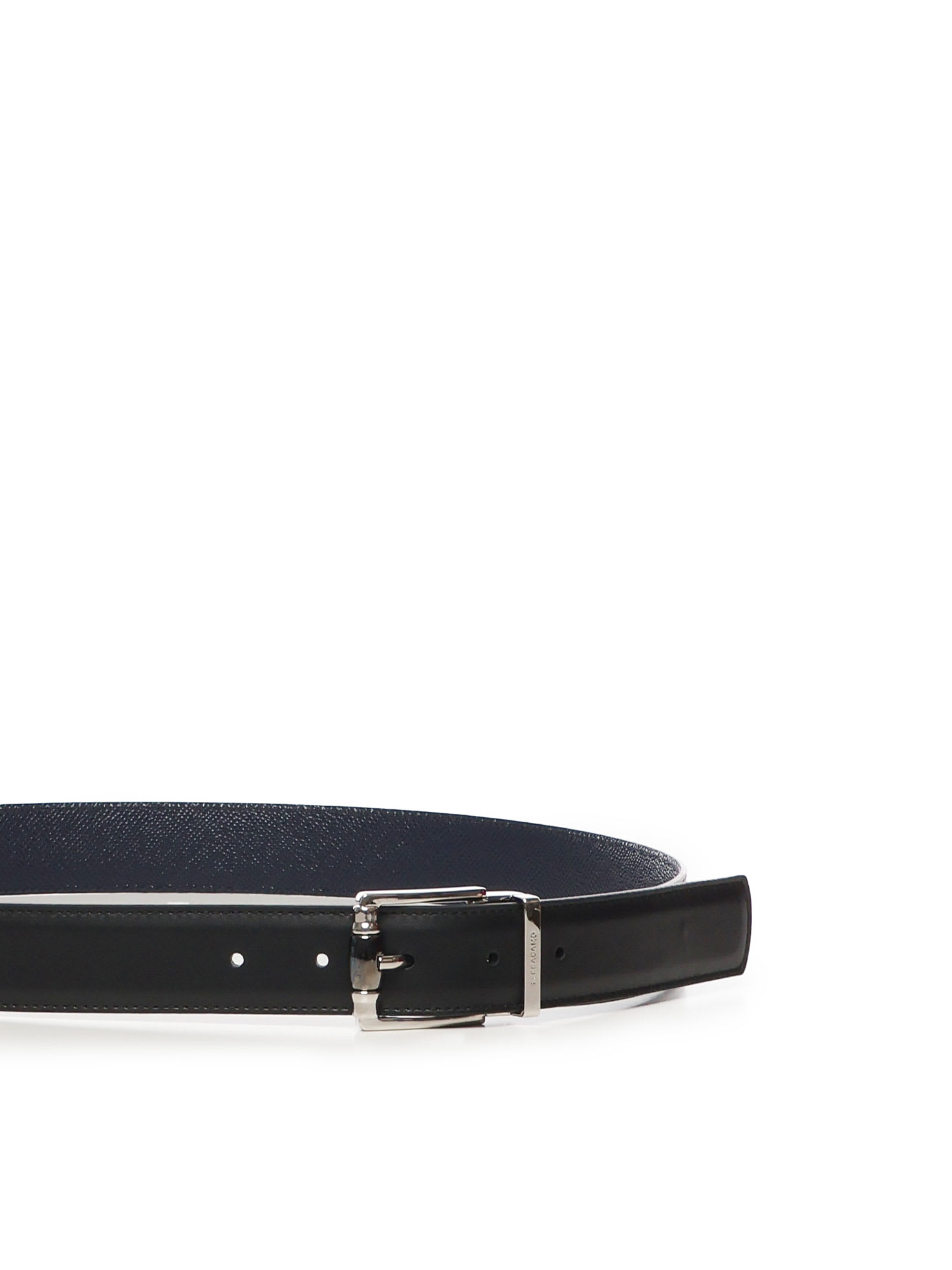 Ferragamo Reversible And Adjustable Belt In Blue,black