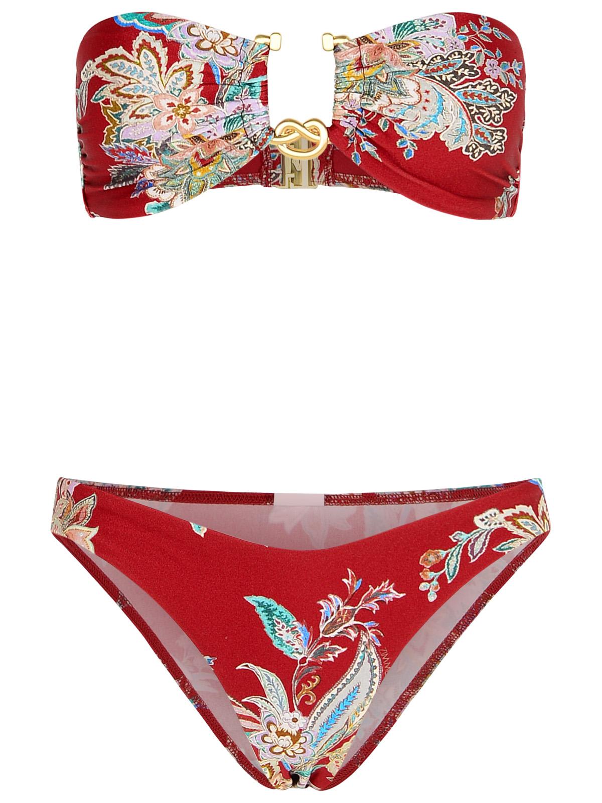 Zimmermann Rhiannon Knot Swimsuit In Red
