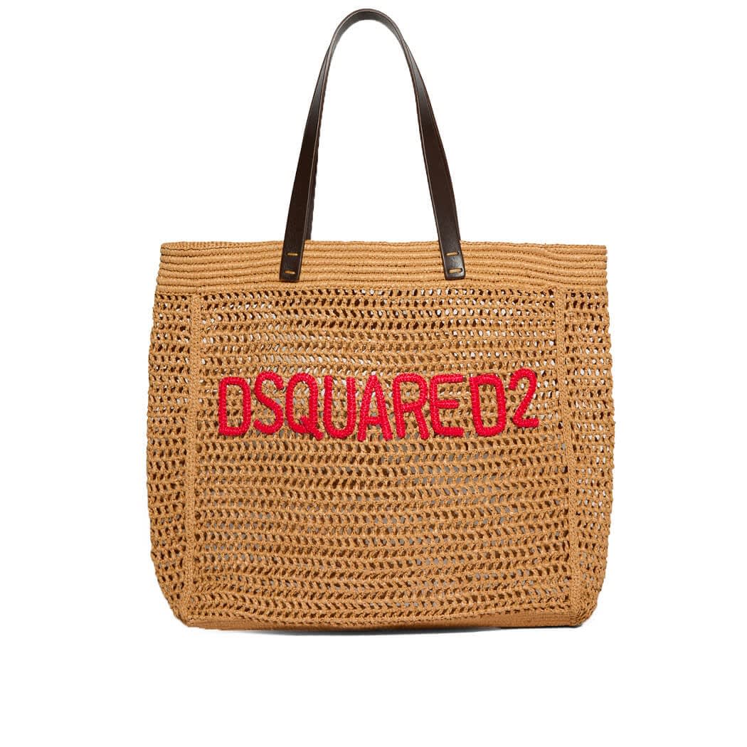 Dsquared2 Croisette Raffia Shopping Bag