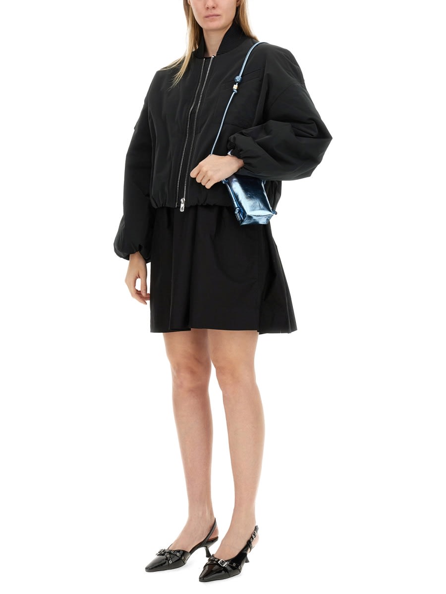 Shop Ganni Bomber Jacket In Black