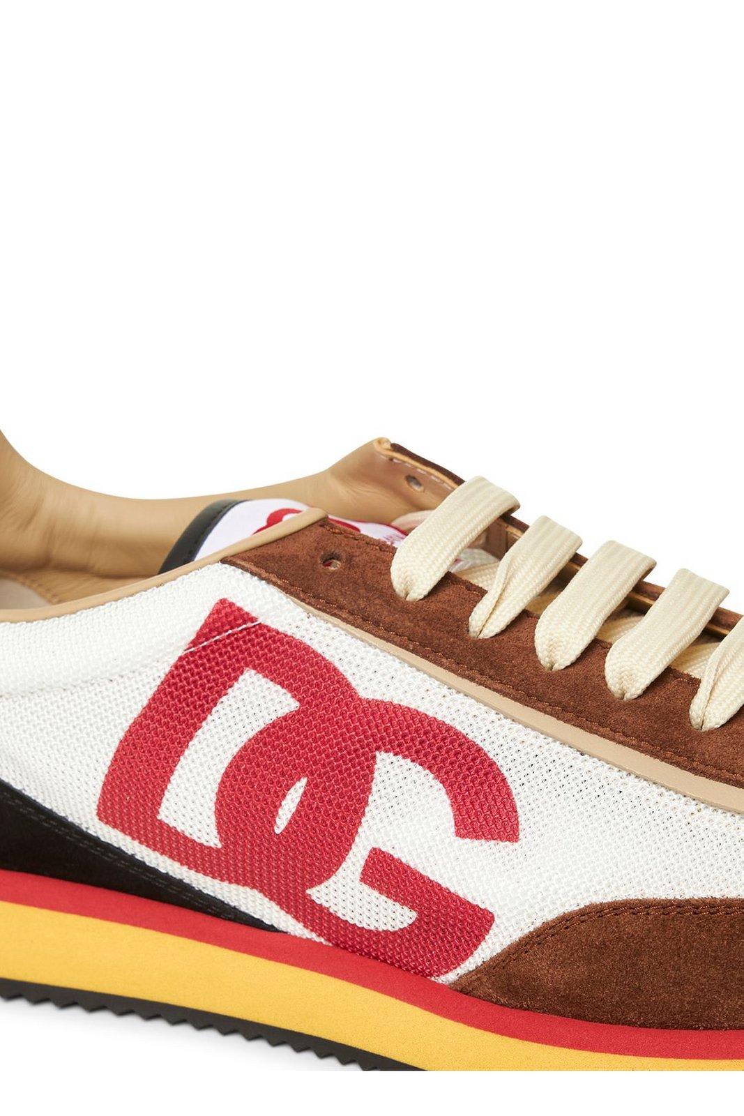 Dolce & Gabbana Low Top Sneakers Multicolor Panels In White