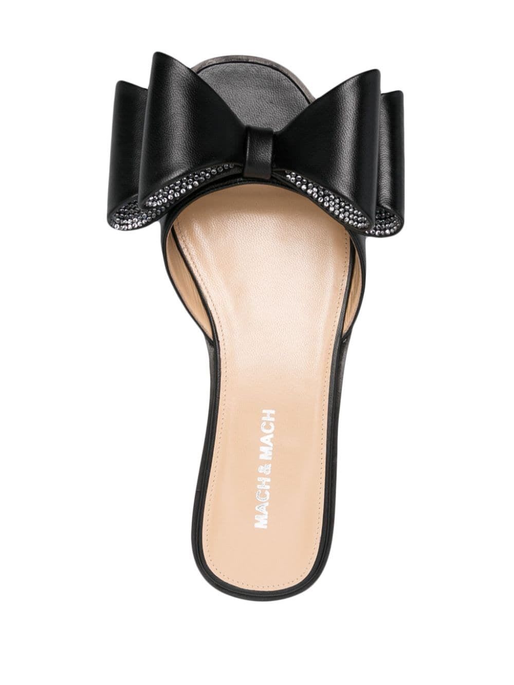 Shop Mach &amp; Mach Cadeau Nappa Leather Flat Sandal In Black