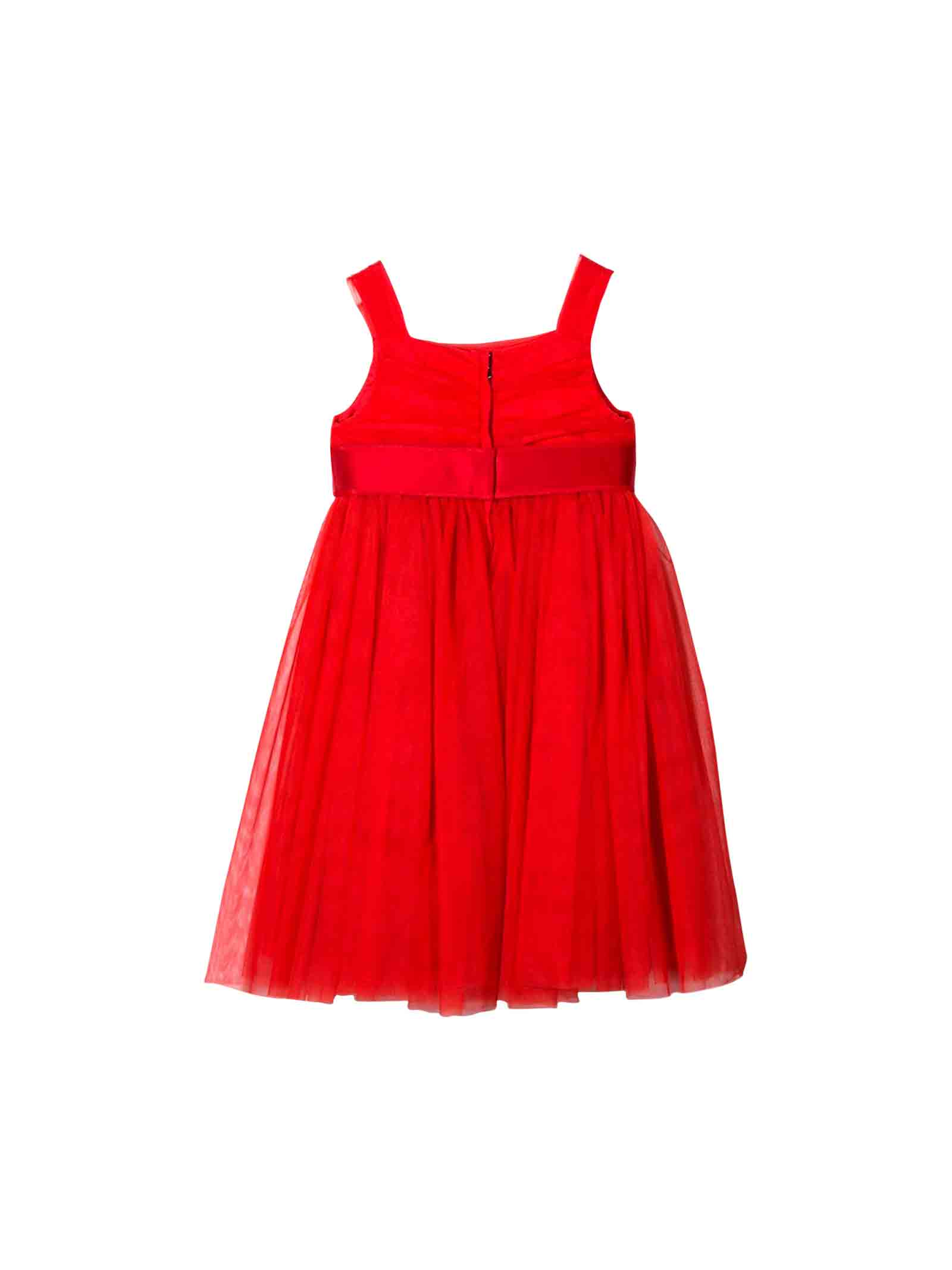 dolce and gabbana red tulle dress