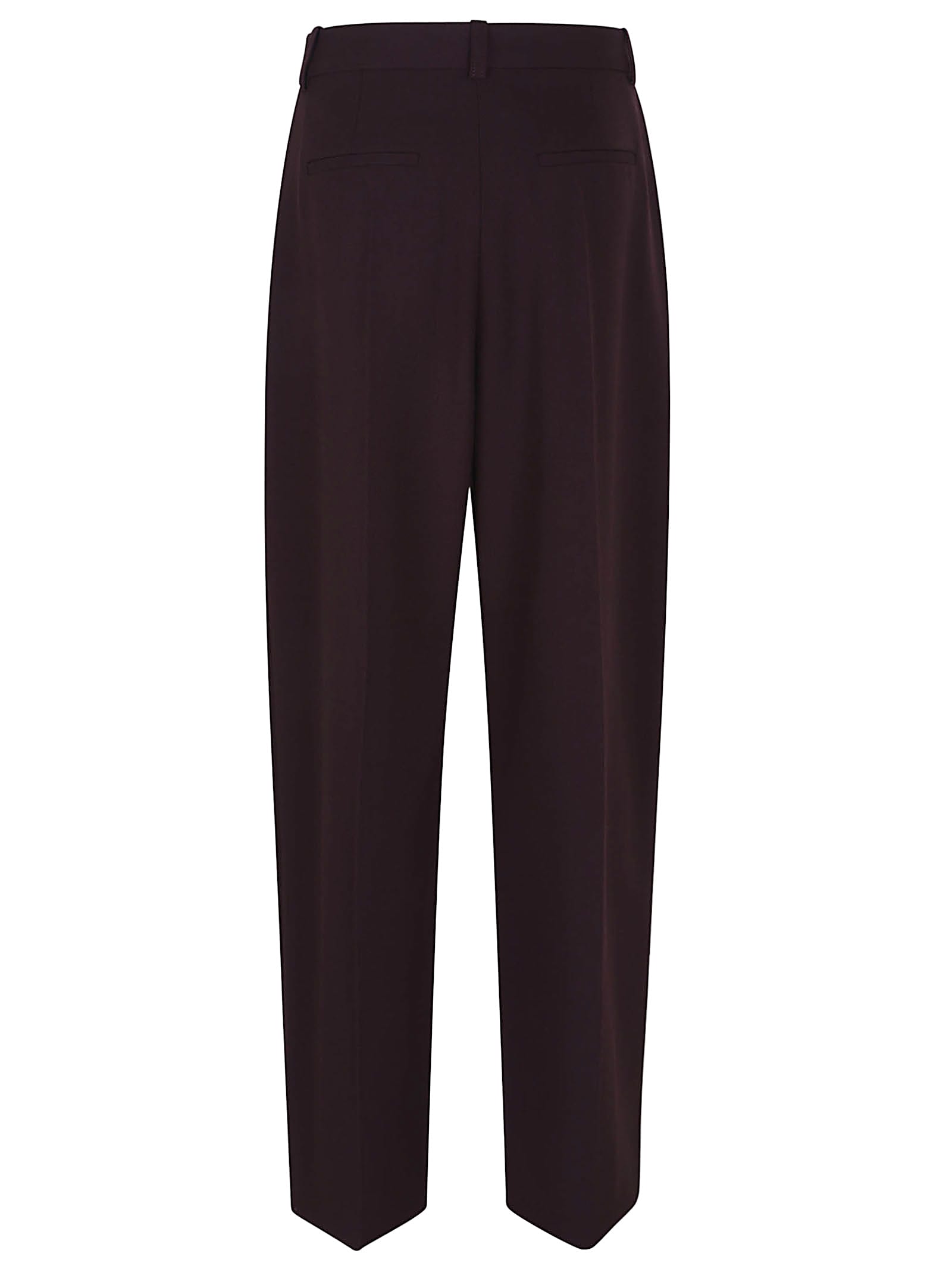 Victoria Beckham Wide Leg Trouser In Brown