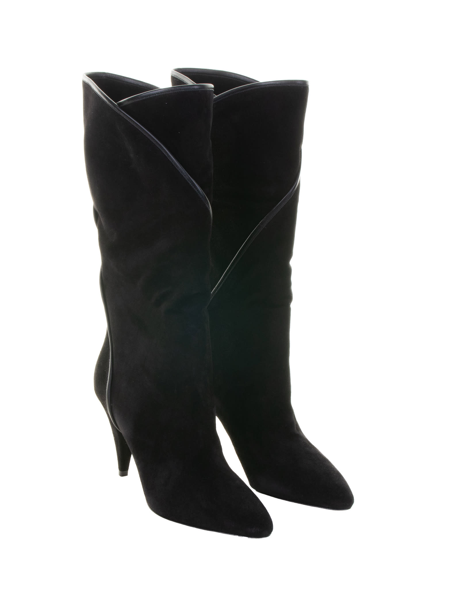 Casadei Boots Black In Animal Print