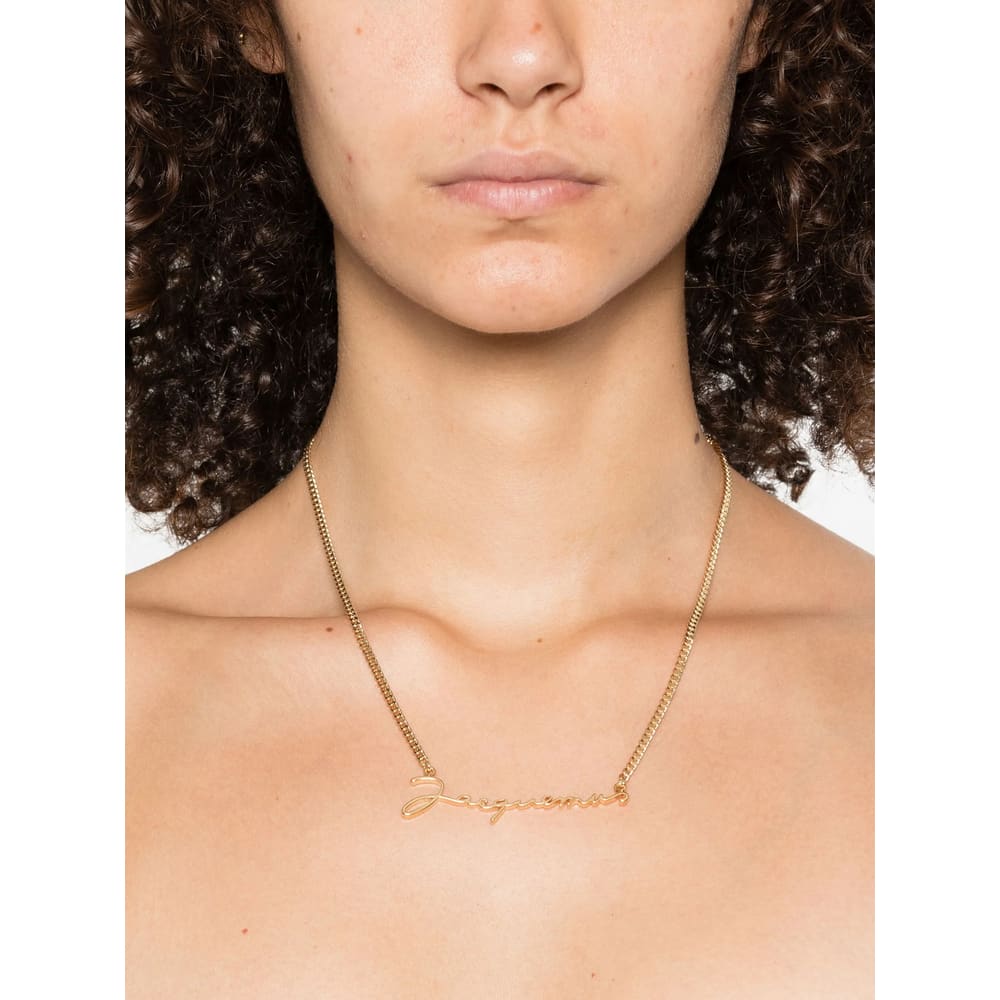 Jacquemus Necklace With Lettering Logo In Gold