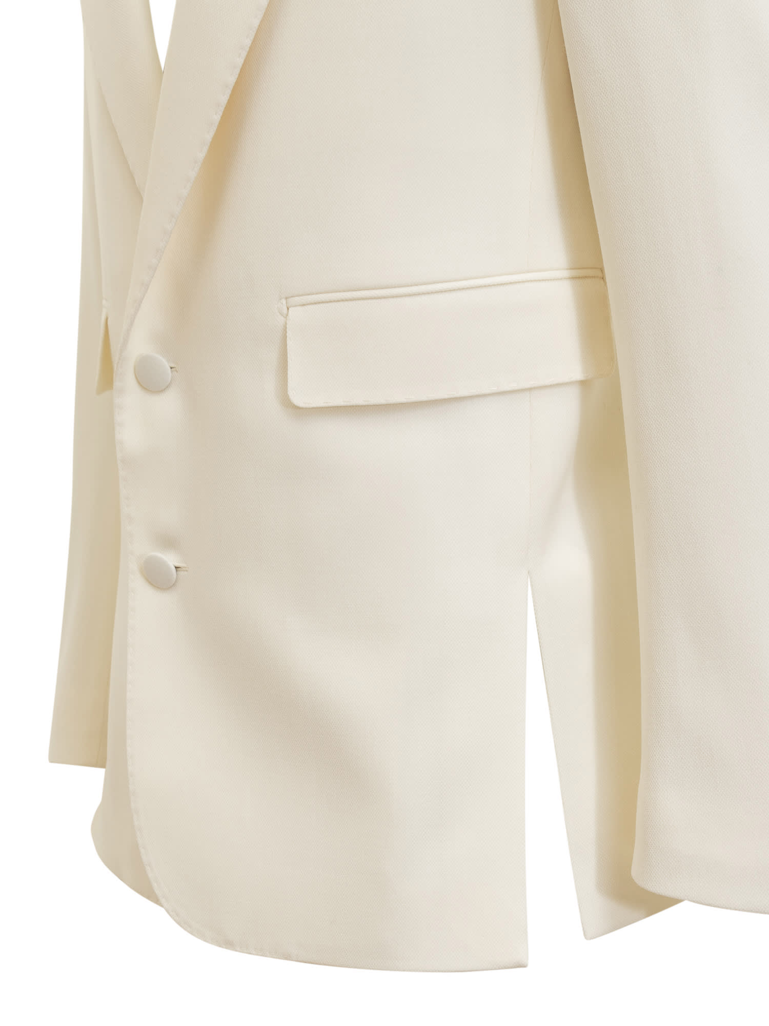 Shop Dolce & Gabbana Virgin Wool Jacket In Bianco Naturale