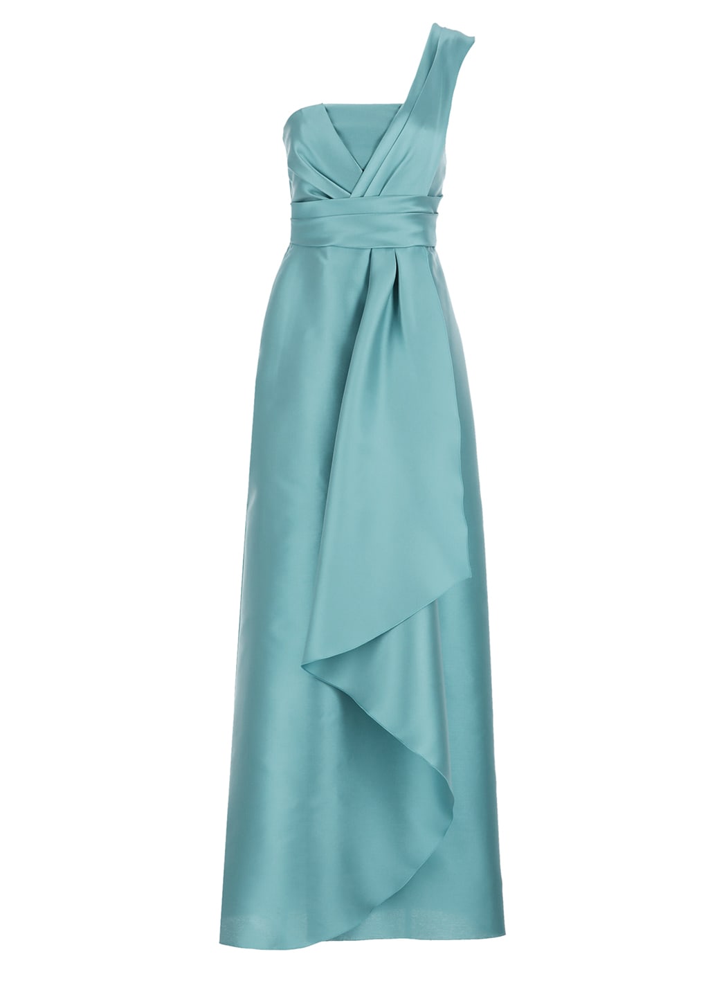 Shop Alberta Ferretti Dress With Drapping In Light Blue