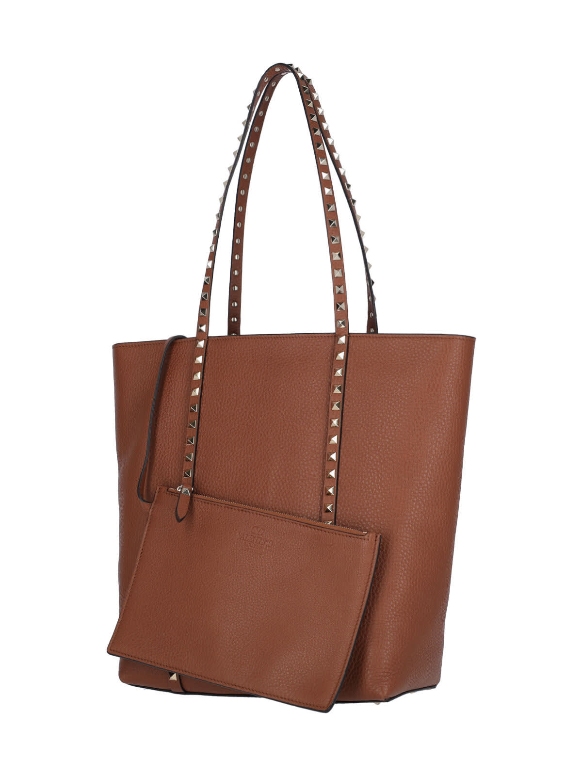 Valentino Garavani Brown Rockstud Tote Bag