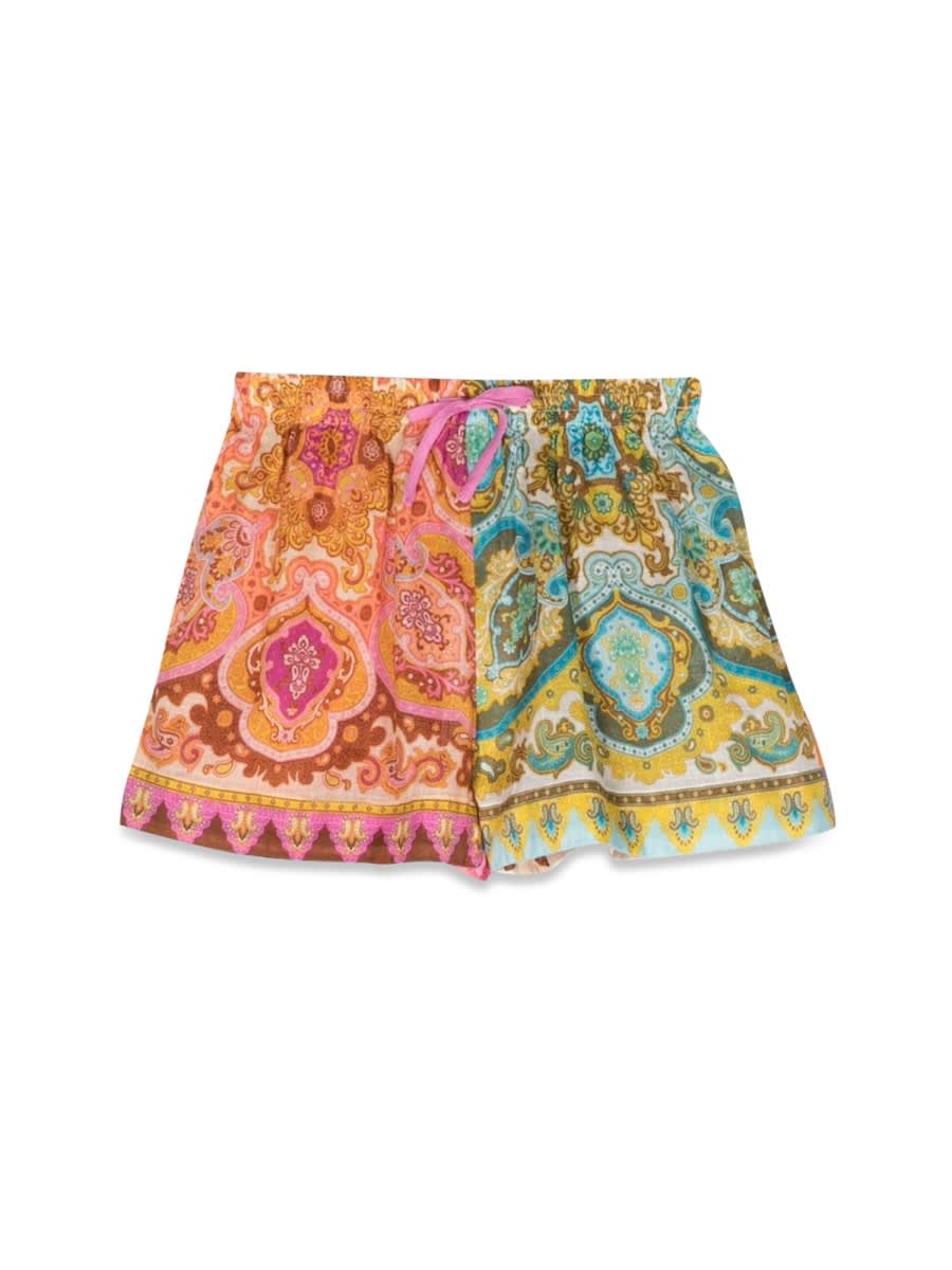 Shop Zimmermann Halcyon Paisley Shorts In Multicolour