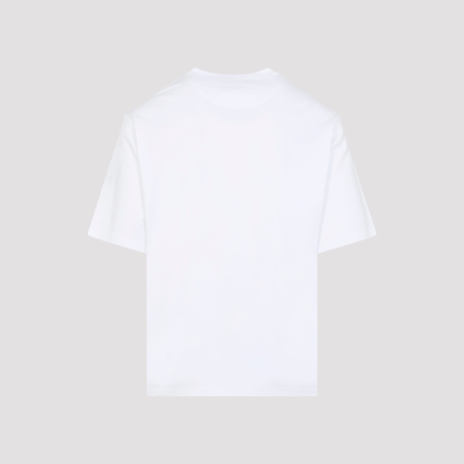 Prada T-shirt With Triangular Plaque In White