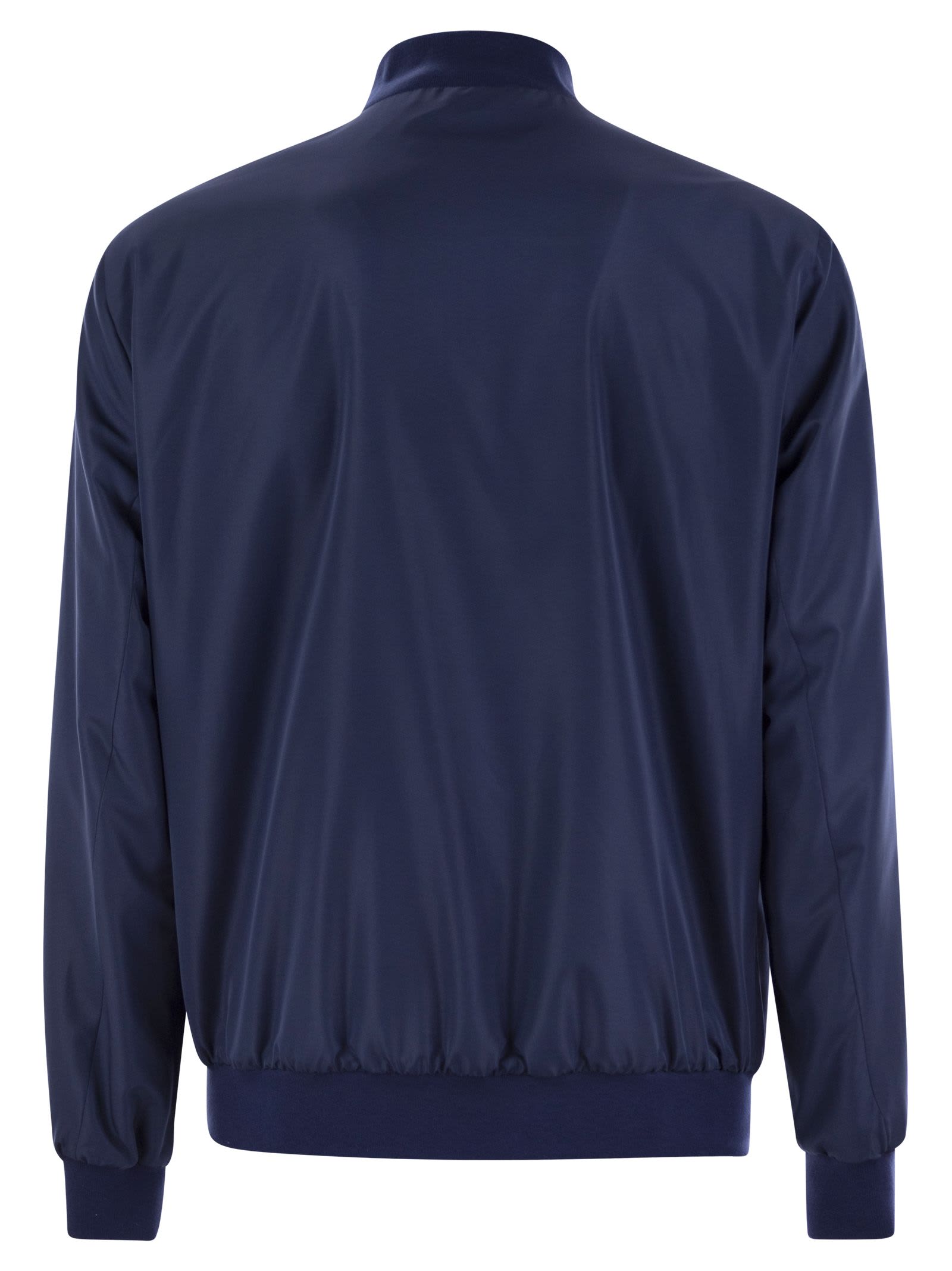 Kiton Polyester Jacket In Night Blue