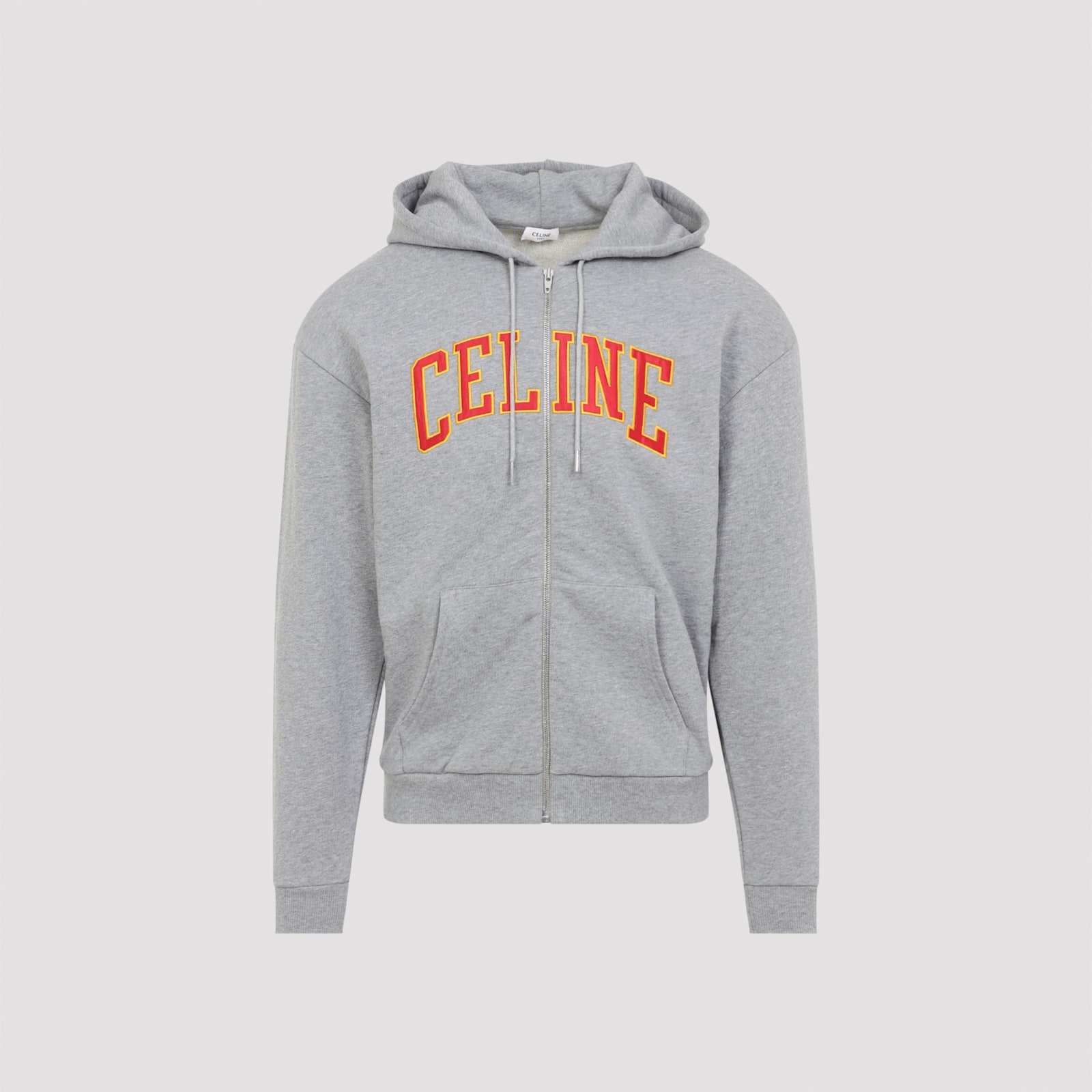 Celine Grey Logo Solid Pattern Sweatshirt In Gray
