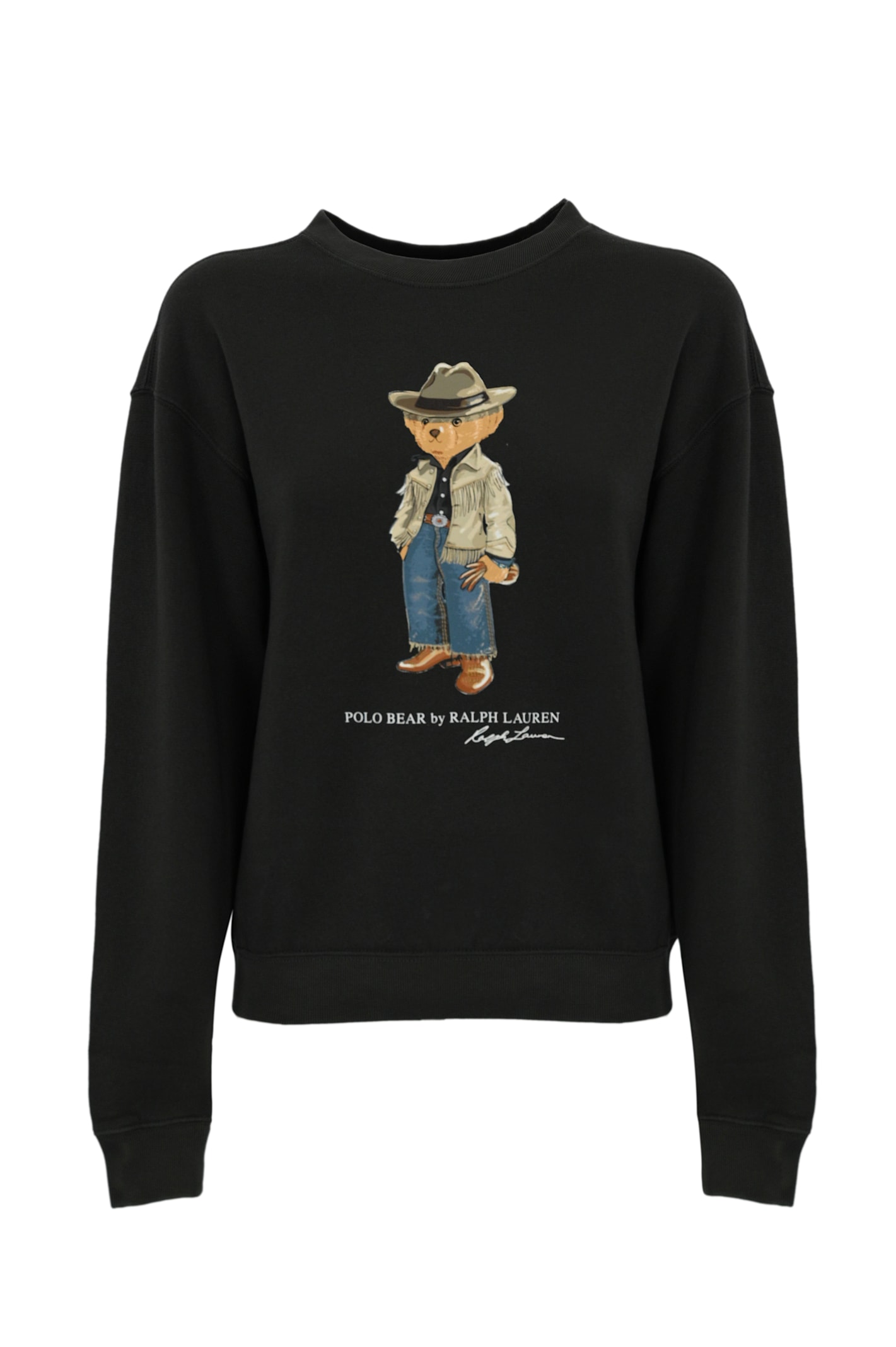 Shop Polo Ralph Lauren Sweatshirt With Polo Bear Print In Black