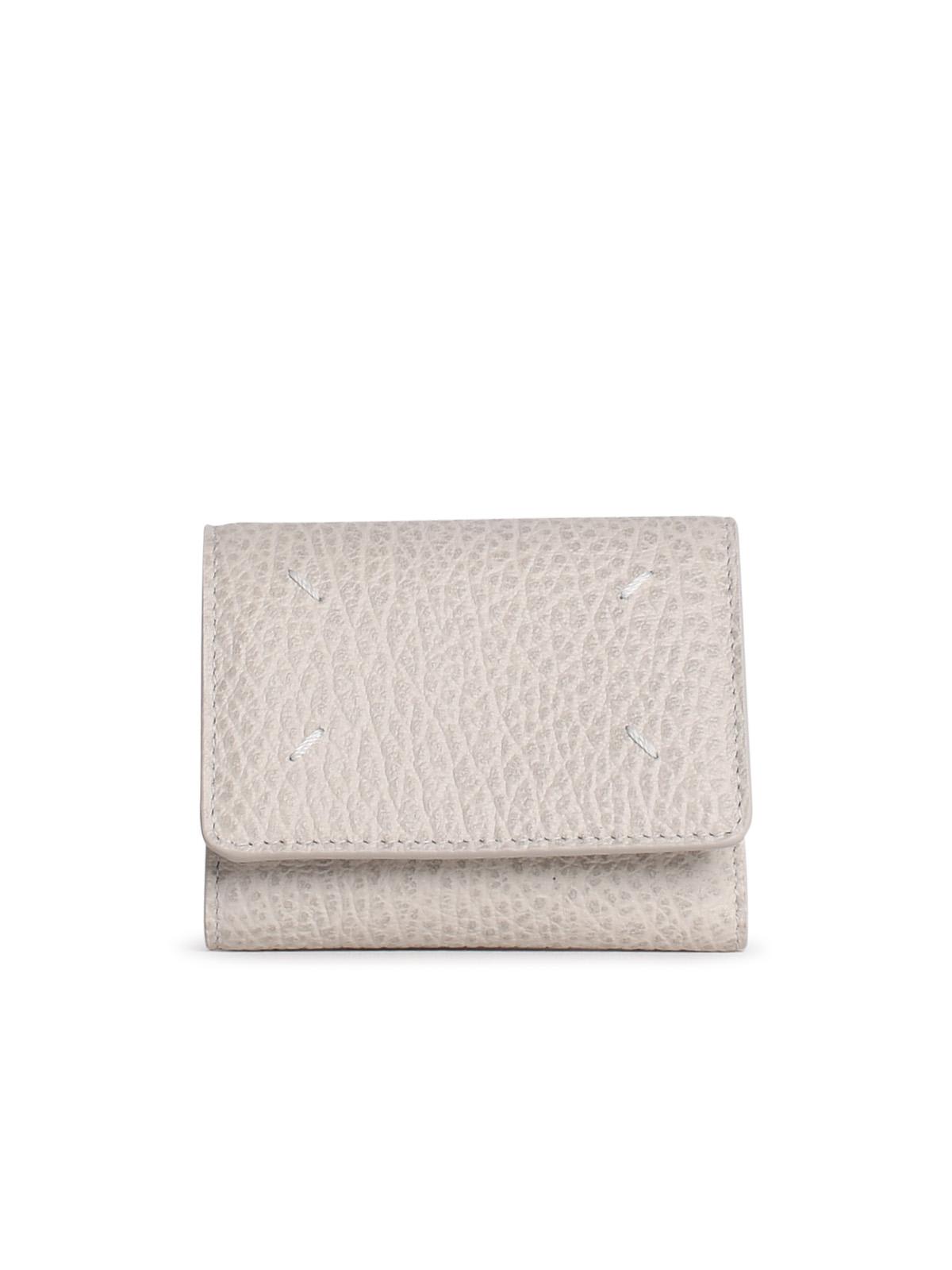 Shop Maison Margiela Ivory Leather Wallet