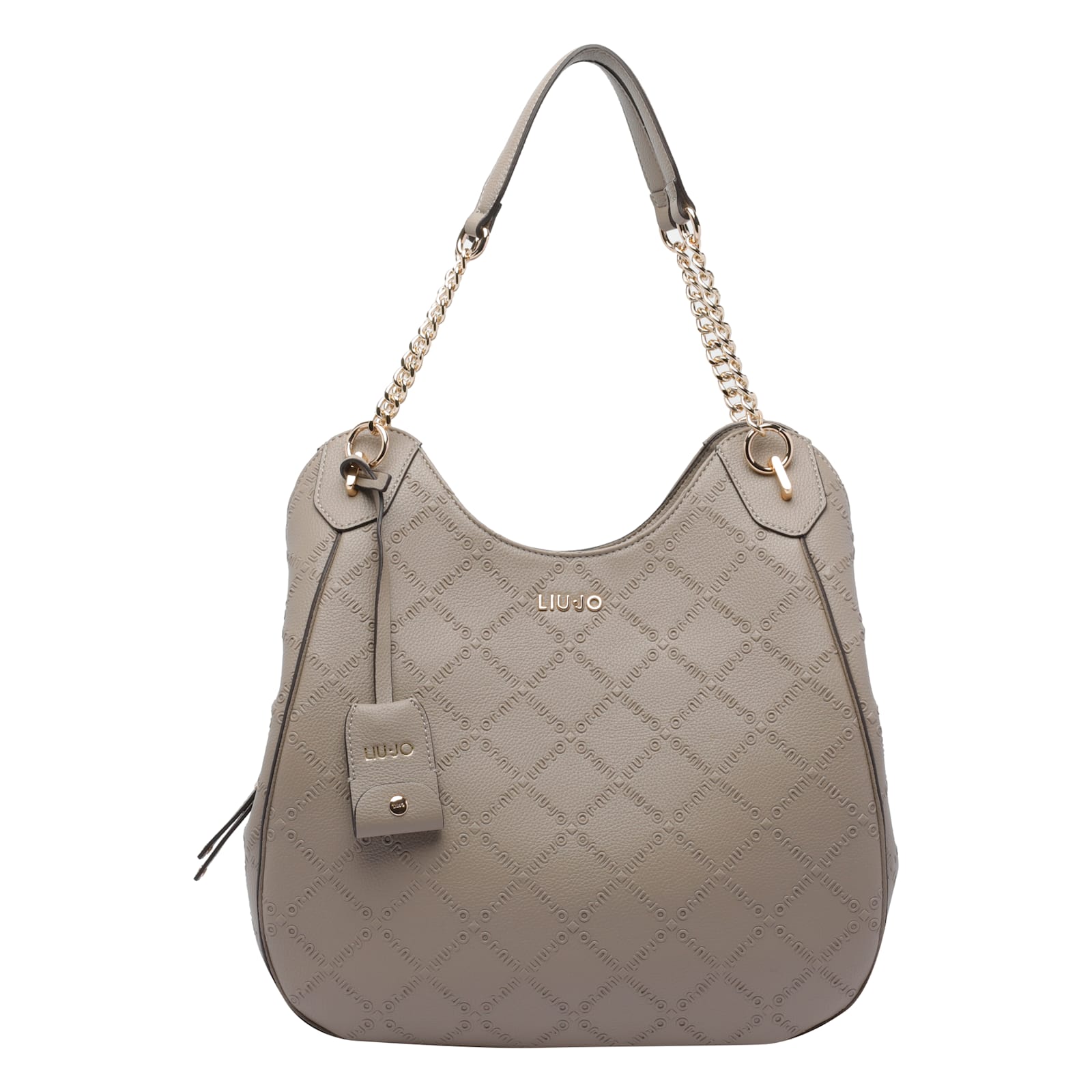 Liu •jo Large Logo Satchel Bag In Sand