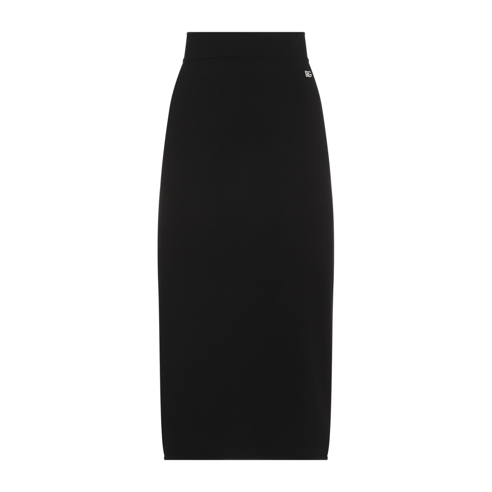 Shop Dolce & Gabbana Viscose Midi Skirt In Nero