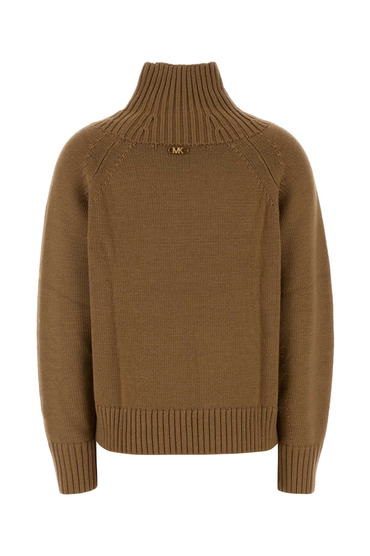 Michael Kors Camel Wool Sweater In Brown
