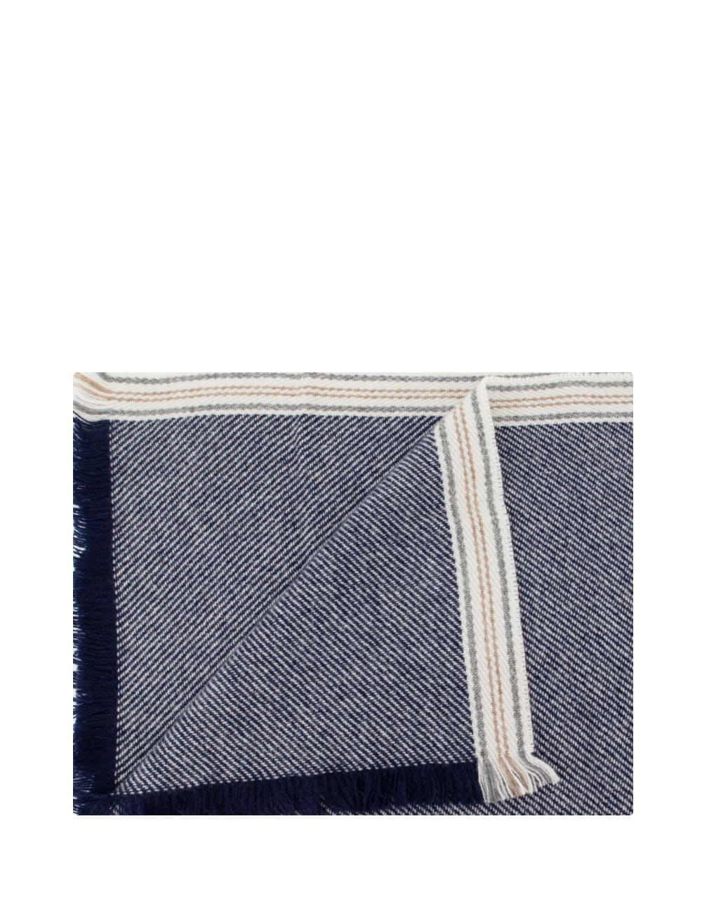 Shop Brunello Cucinelli Scarf In Denim_panama_grigio_brown