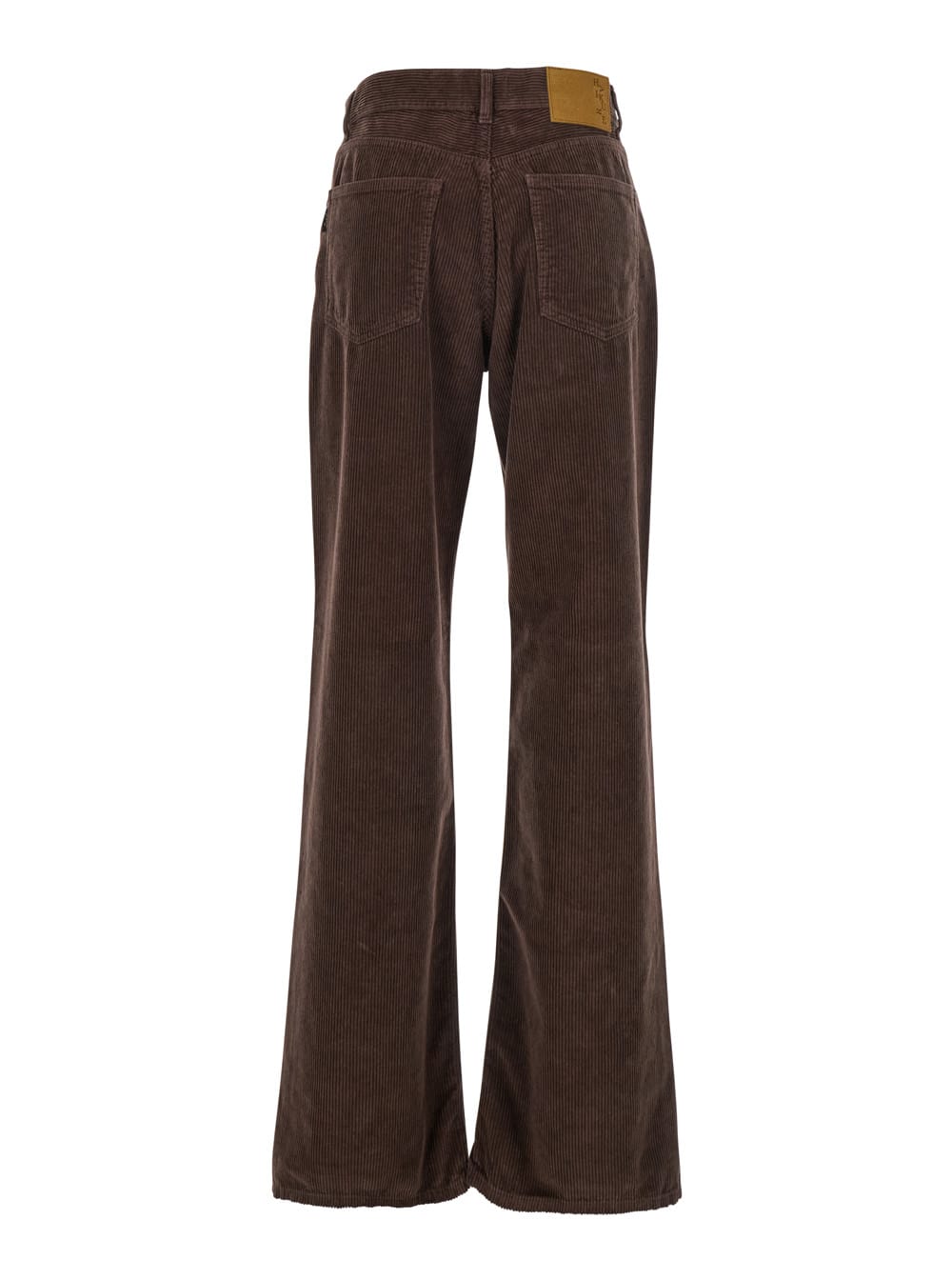 Haikure Korea Brown Pants With Logo Patch On The Rear In Corduroy Woman In Brown
