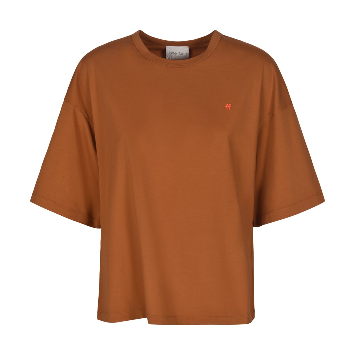 Logo Embroidered Plain T-shirt In Tobacco