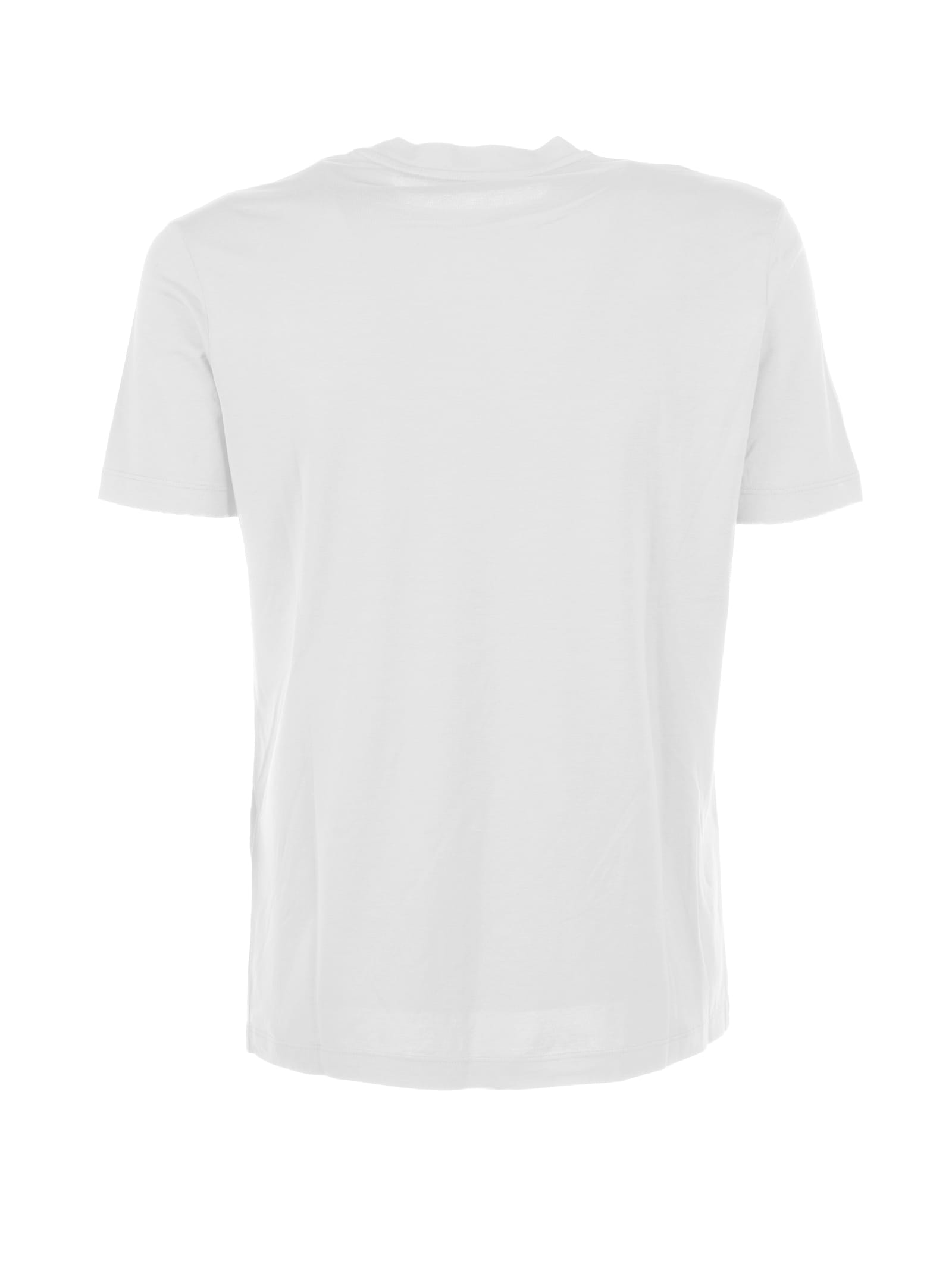 Shop Altea White Cotton T-shirt In Bianco Ottico
