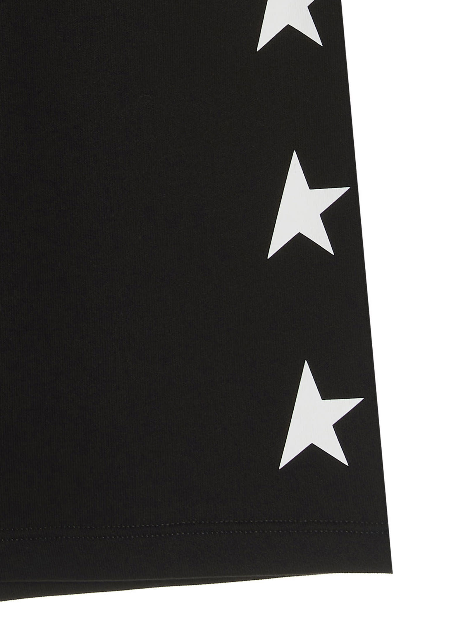 Shop Golden Goose Multi Star Bermuda Shorts In White/black