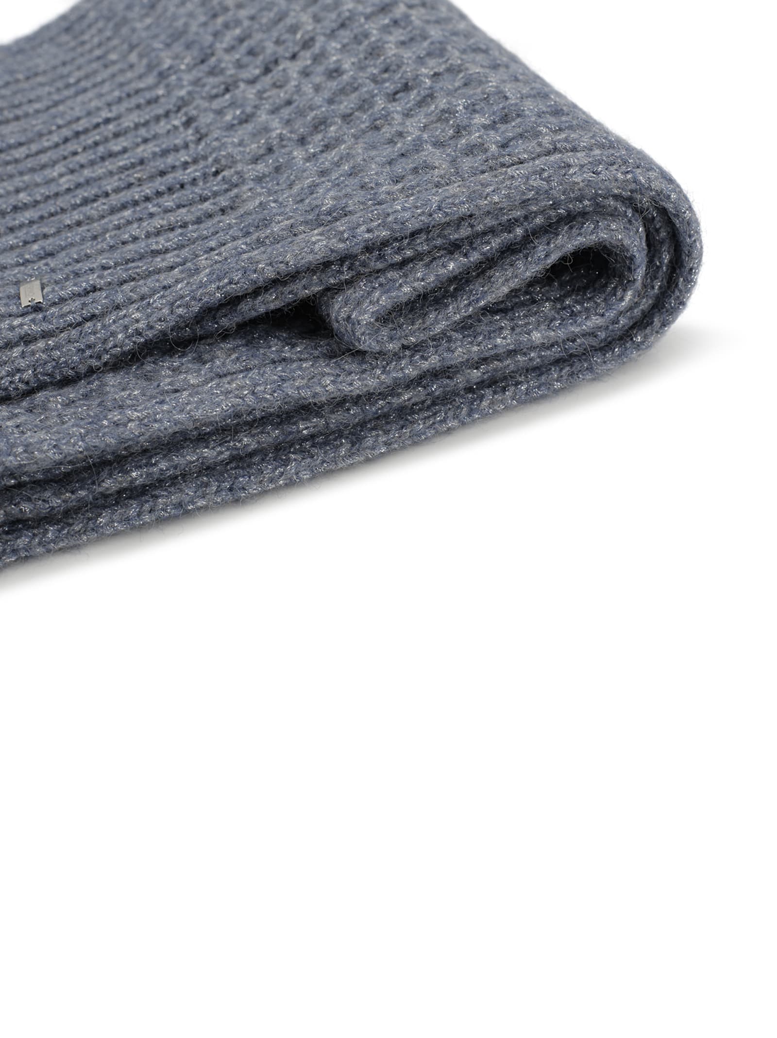 Shop Herno Lurex-detailing Open-knit Scarf In Azzurra