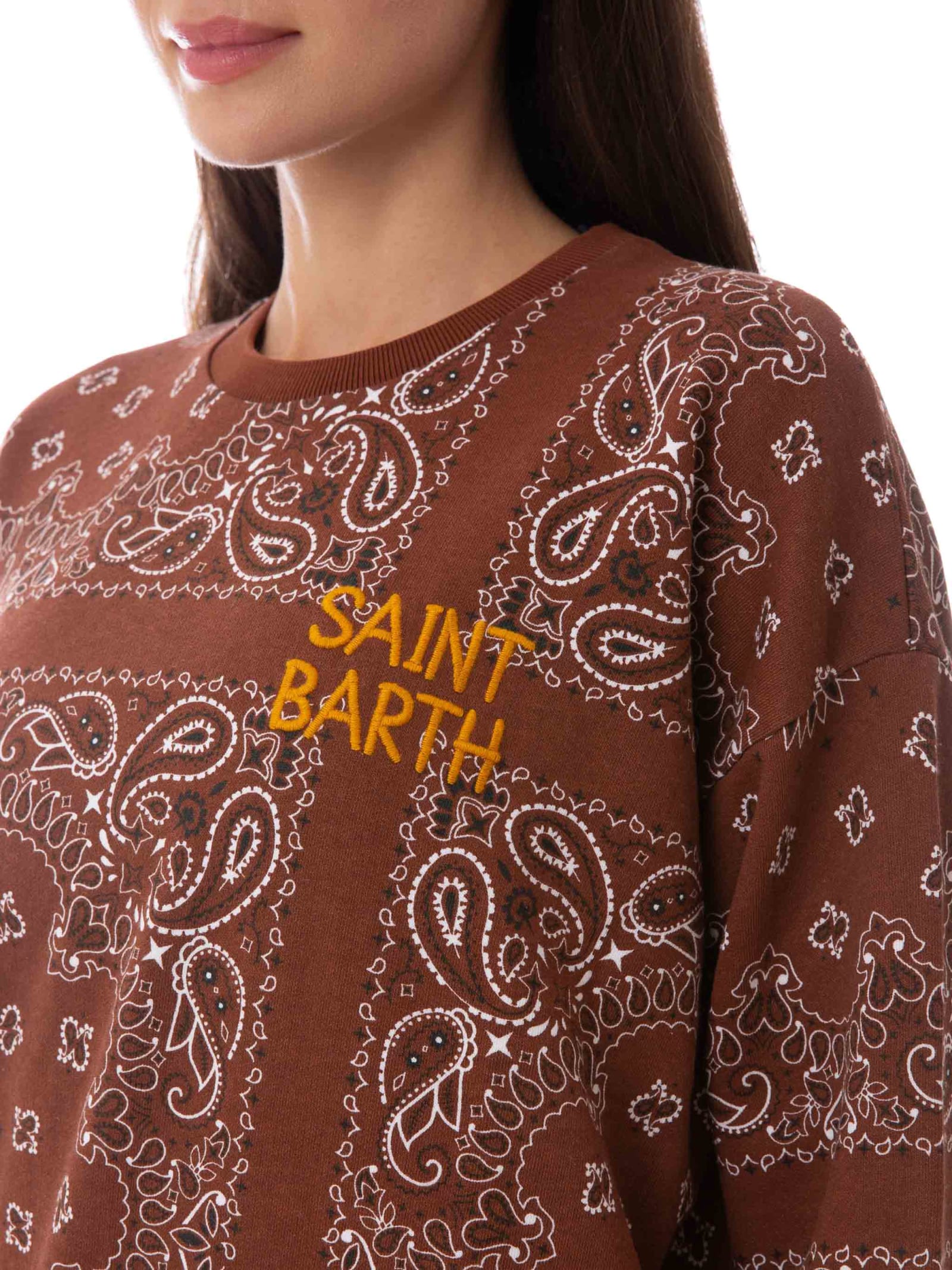 Mc2 Saint Barth Woman Sweatshirt With Bandanna Print