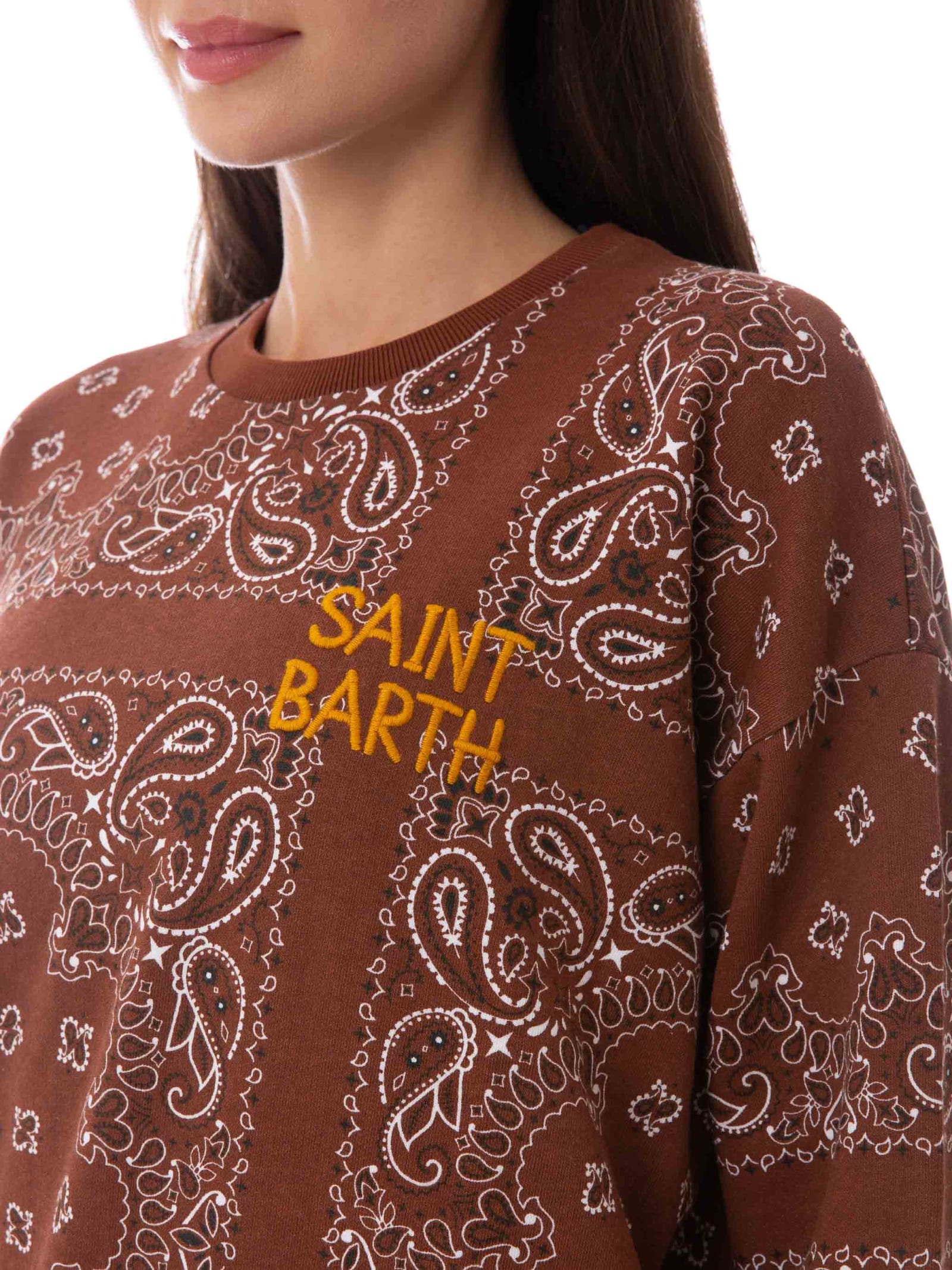 Shop Mc2 Saint Barth Woman Sweatshirt With Bandanna Print