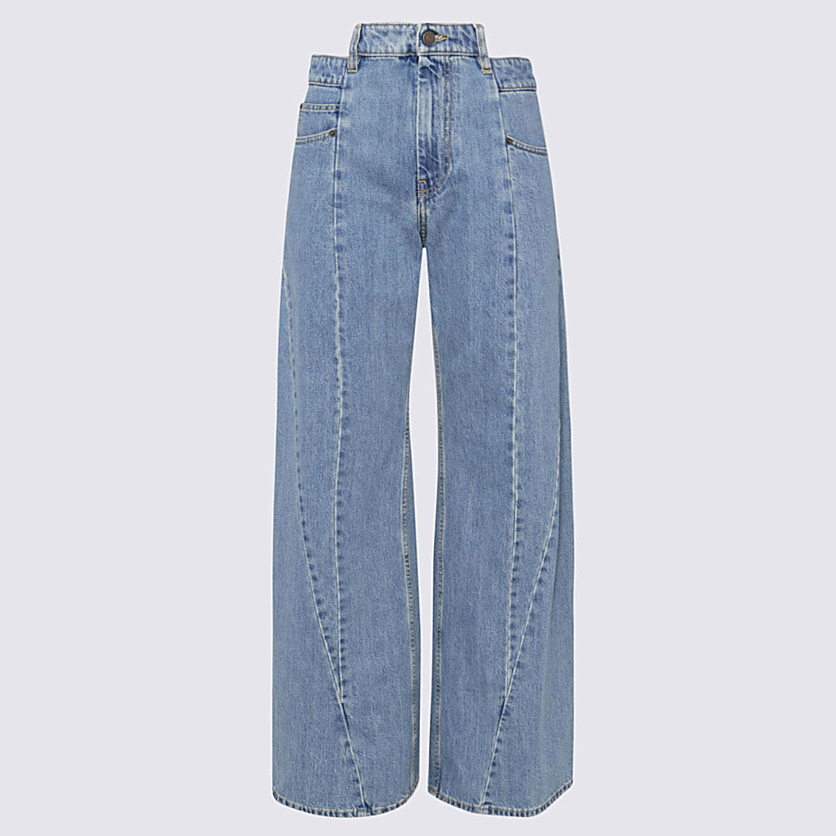 Shop Maison Margiela Light Blue Cotton Jeans In Medium Blue