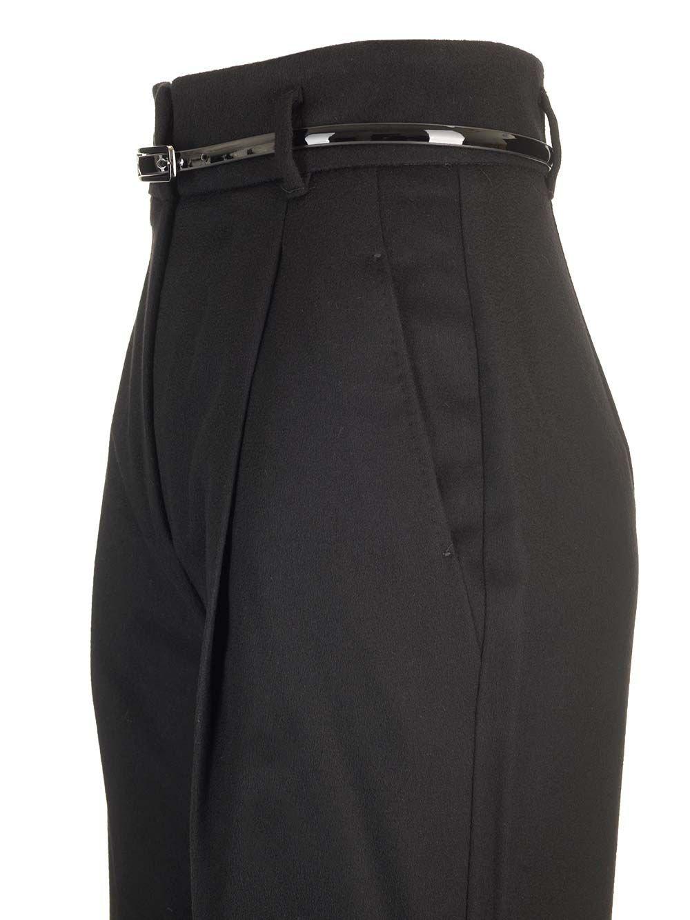 Shop Max Mara Pleat Detailed Straight Leg Trousers In Black