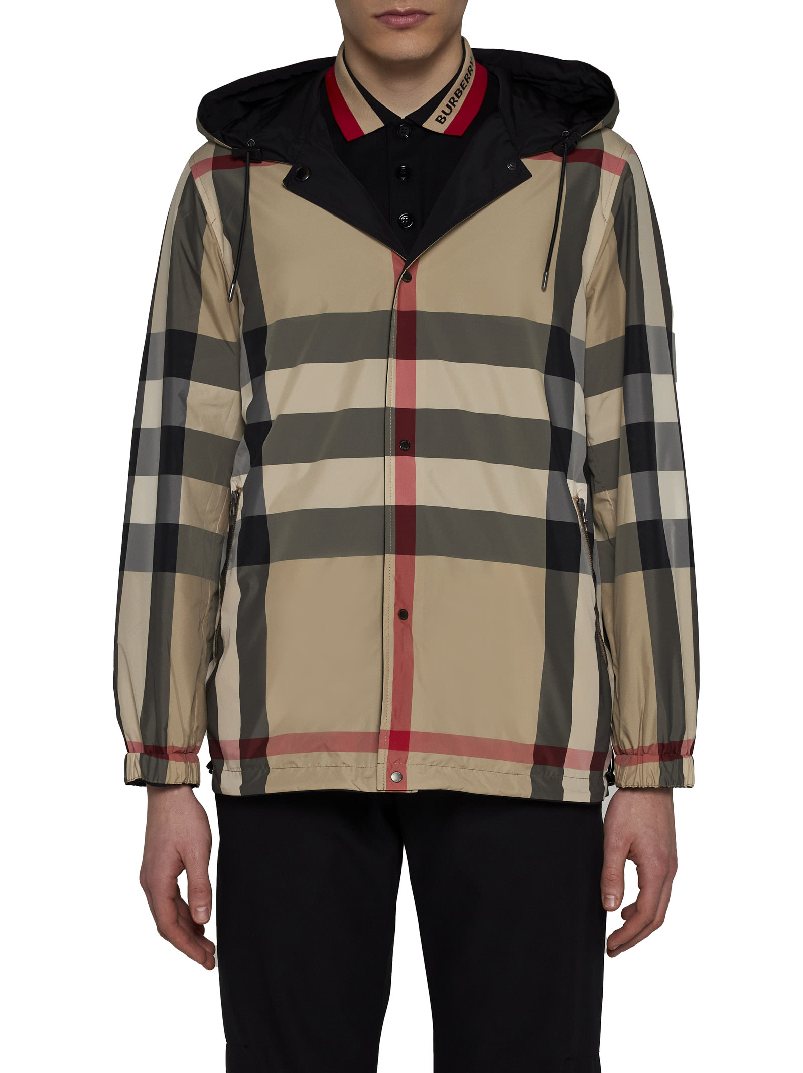 Shop Burberry Jacket In Flax Ip Check