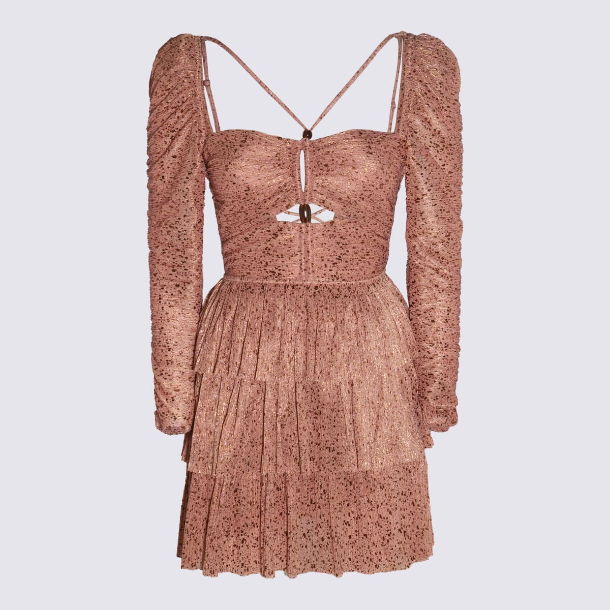 Shop Sabina Musayev Bronze Rose Dress