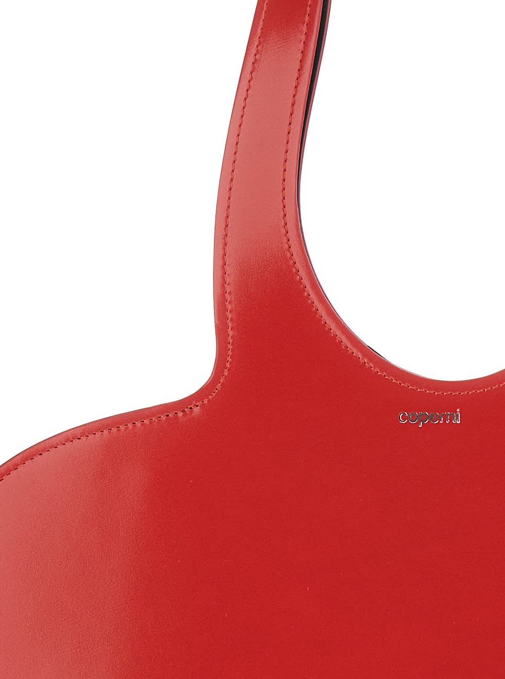 Shop Coperni Heart Mini Red Tote Bag With Logo Print In Glossy Leather Woman