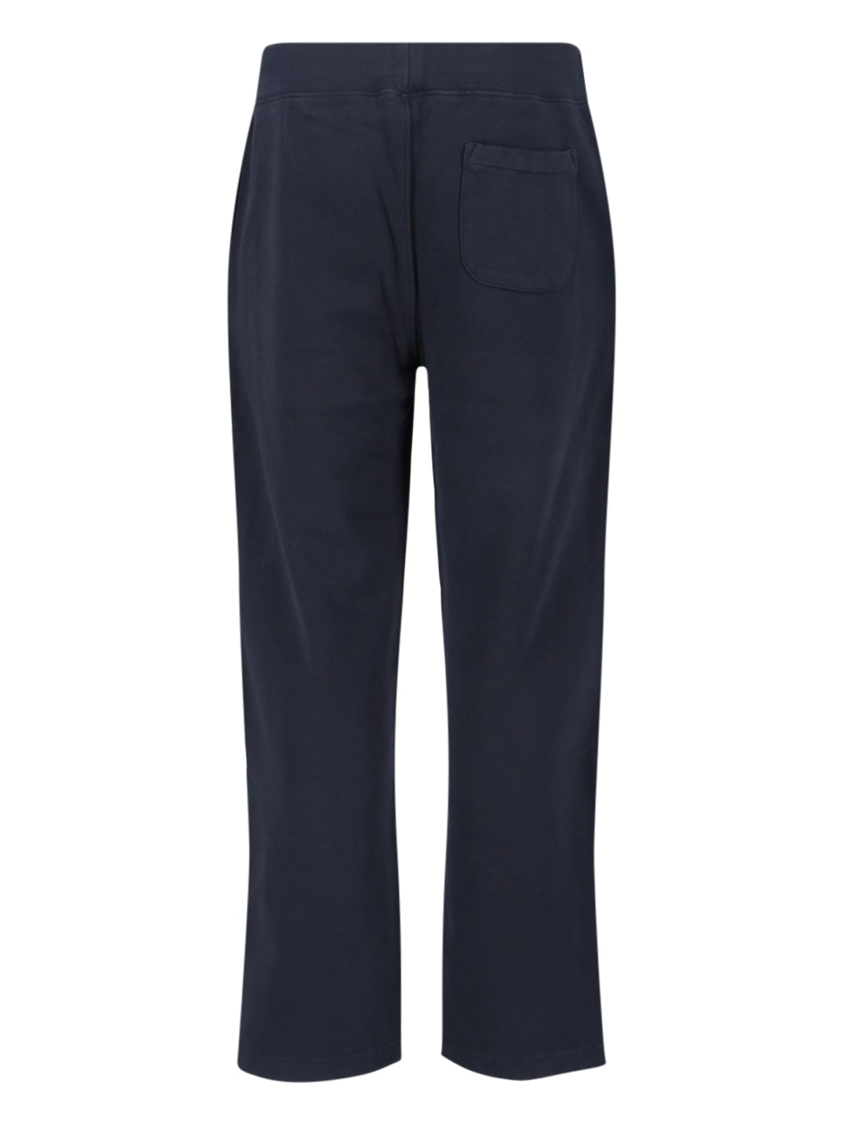 Polo Ralph Lauren Navy Cotton Sweatpants With Drawstring And Embroidered Logo In Blue
