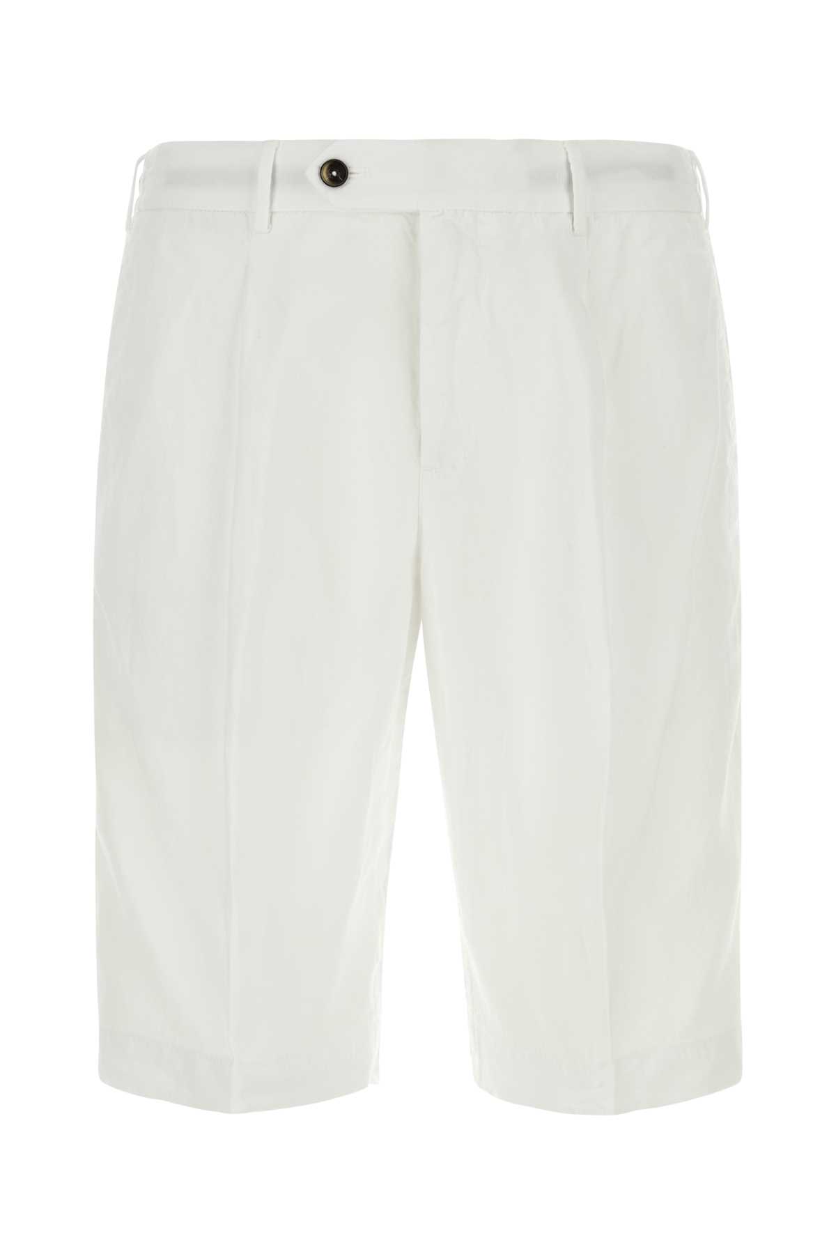 White Lyocell Blend Bermuda Shorts