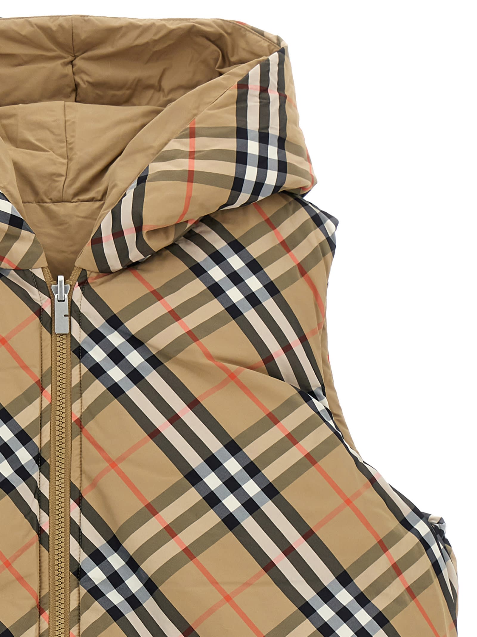 Burberry Reversible Vest In Beige