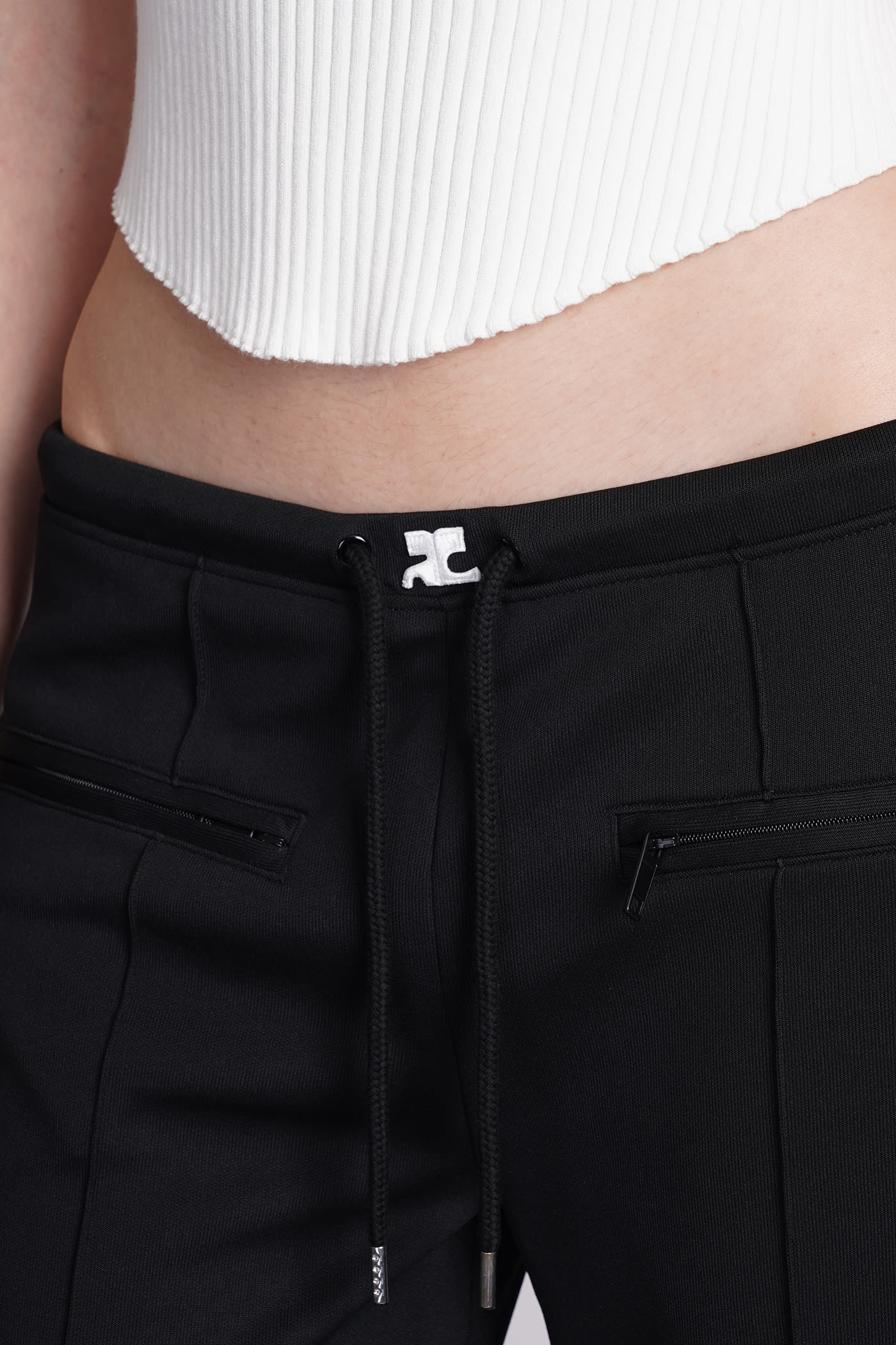 Shop Courrèges Pants In Black Polyester