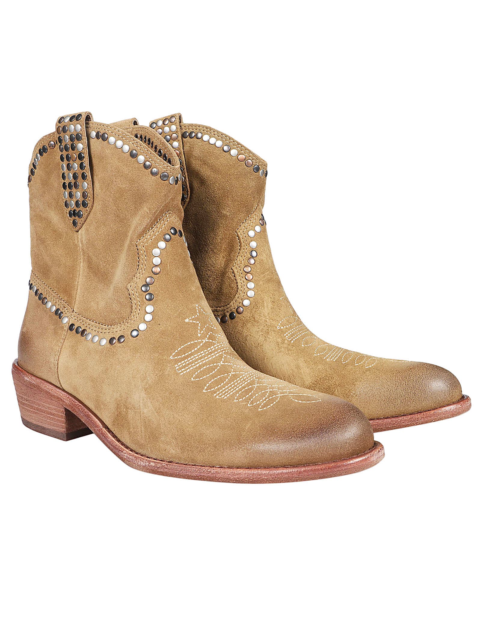 Shop Ash Gipsy Texan Ankle Boots In Antilope
