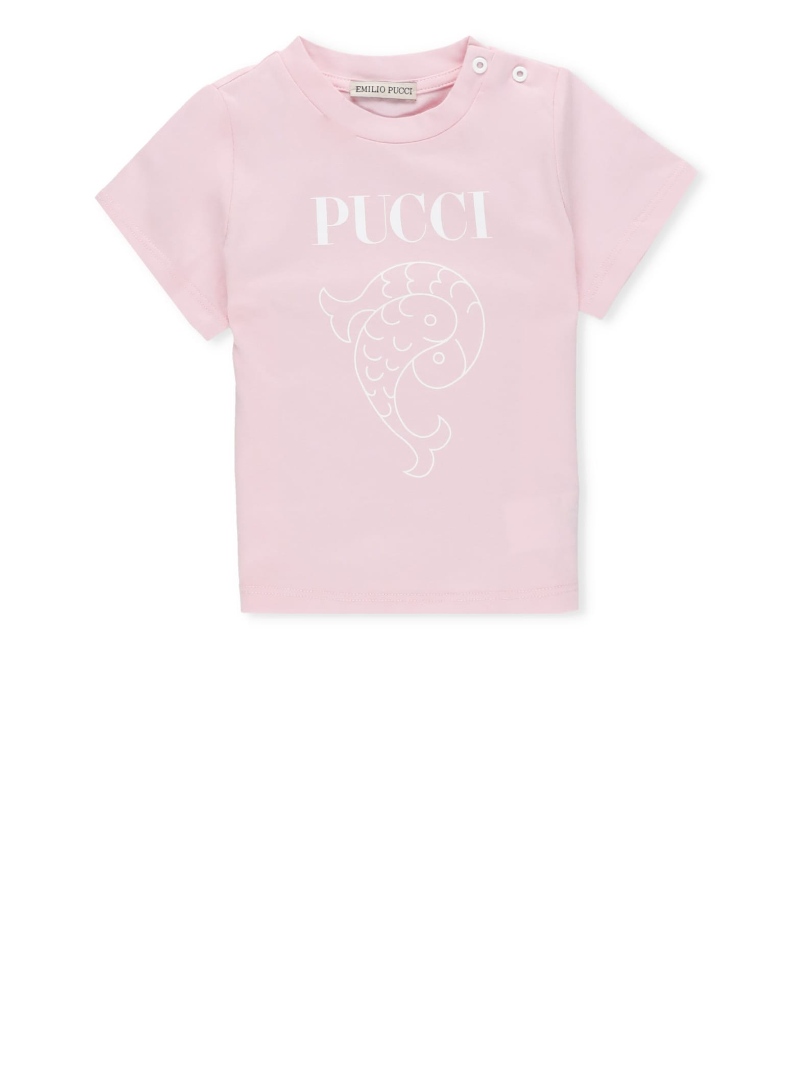 Emilio Pucci Babies' T-shirt With Print In Pink