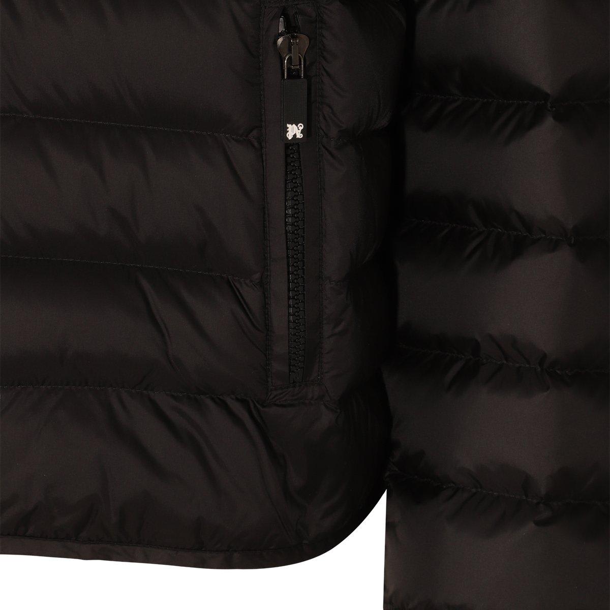 Shop Palm Angels Logo Detailed Quilted Jacket In Black