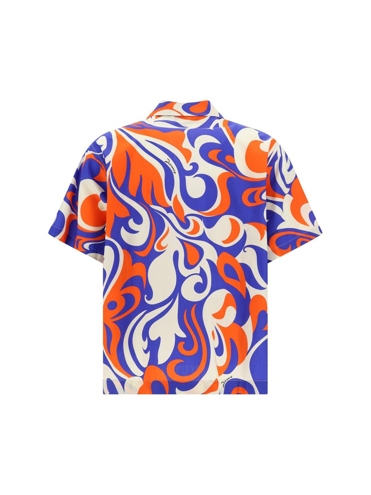 Shop Dsquared2 Abstract Print Short-sleeved Shirt