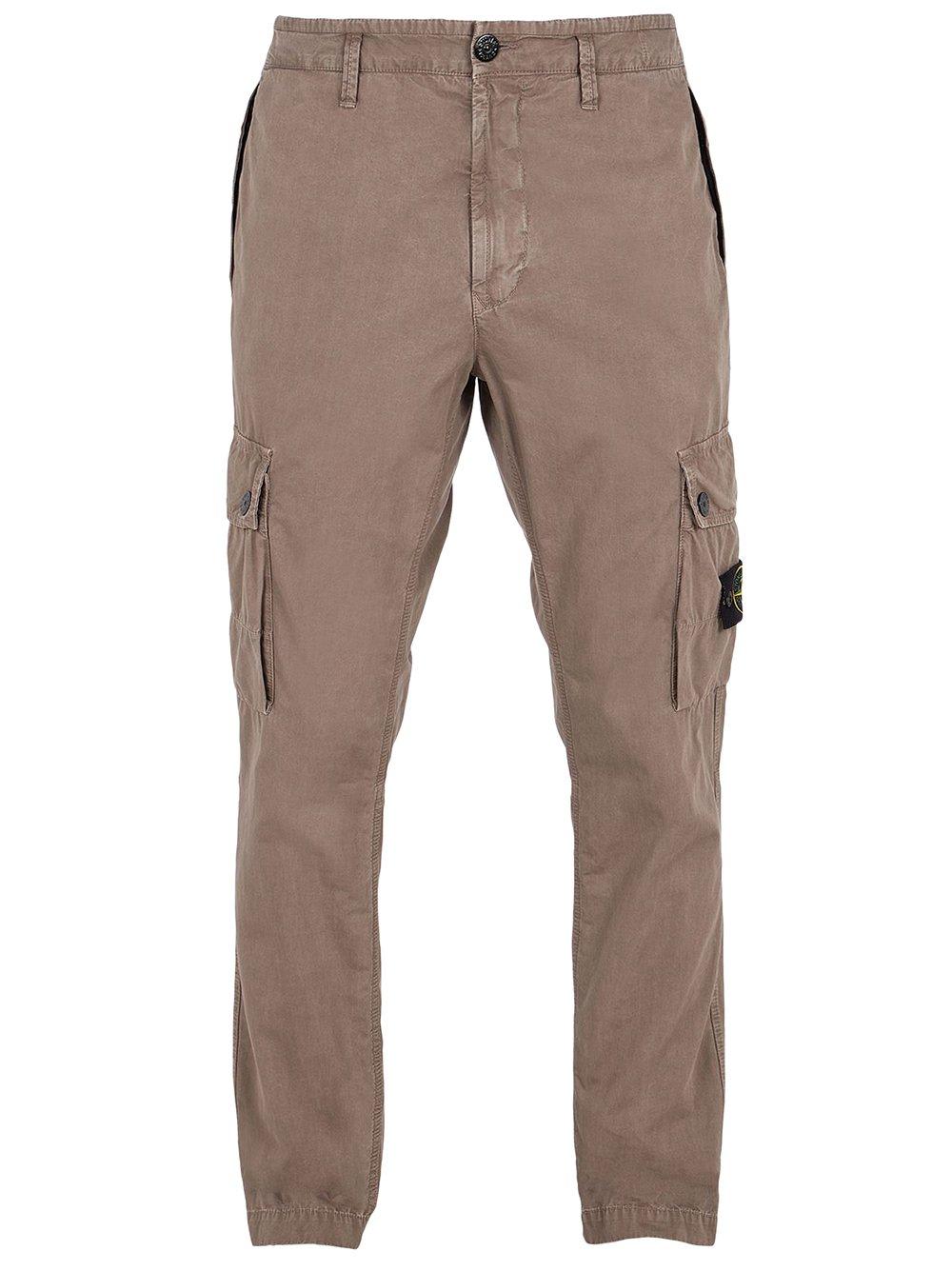 Shop Stone Island Slim-fit Cargo Trousers In Grey