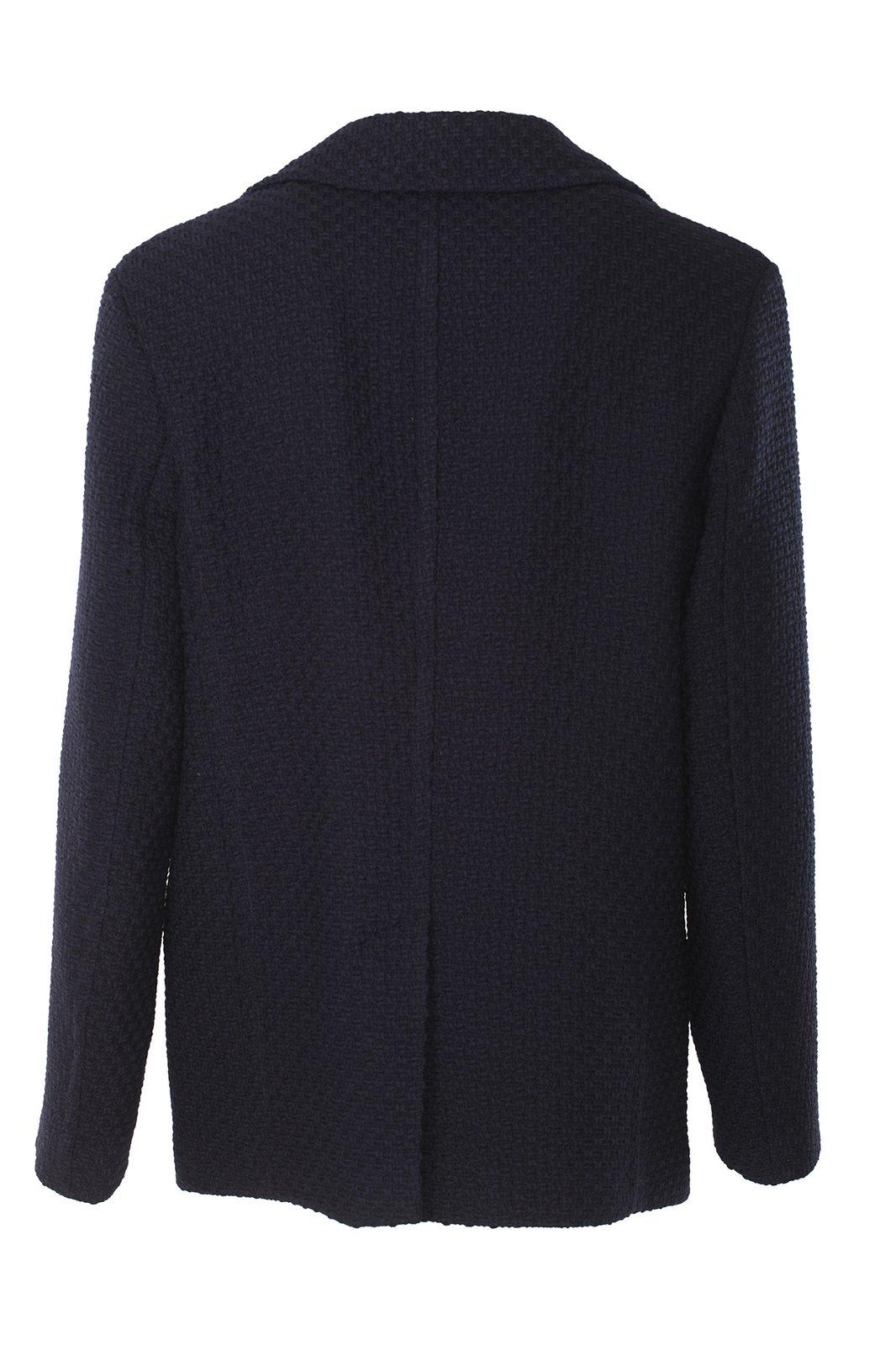 Shop Etro Double-breasted Straight Hem Peacoat In Blue