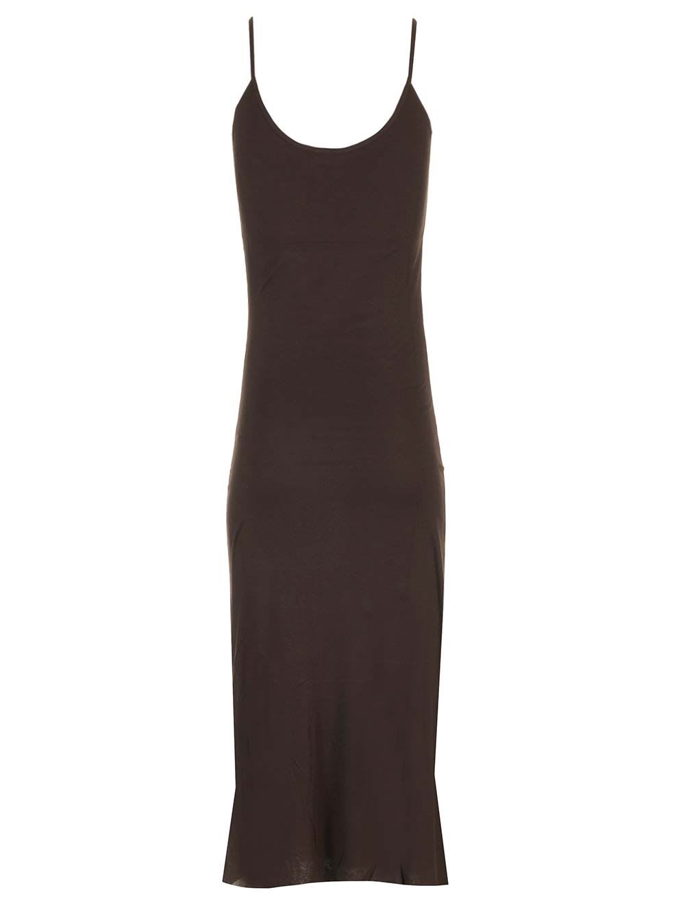 Shop Khaite Leesal Midi Dress In Brown