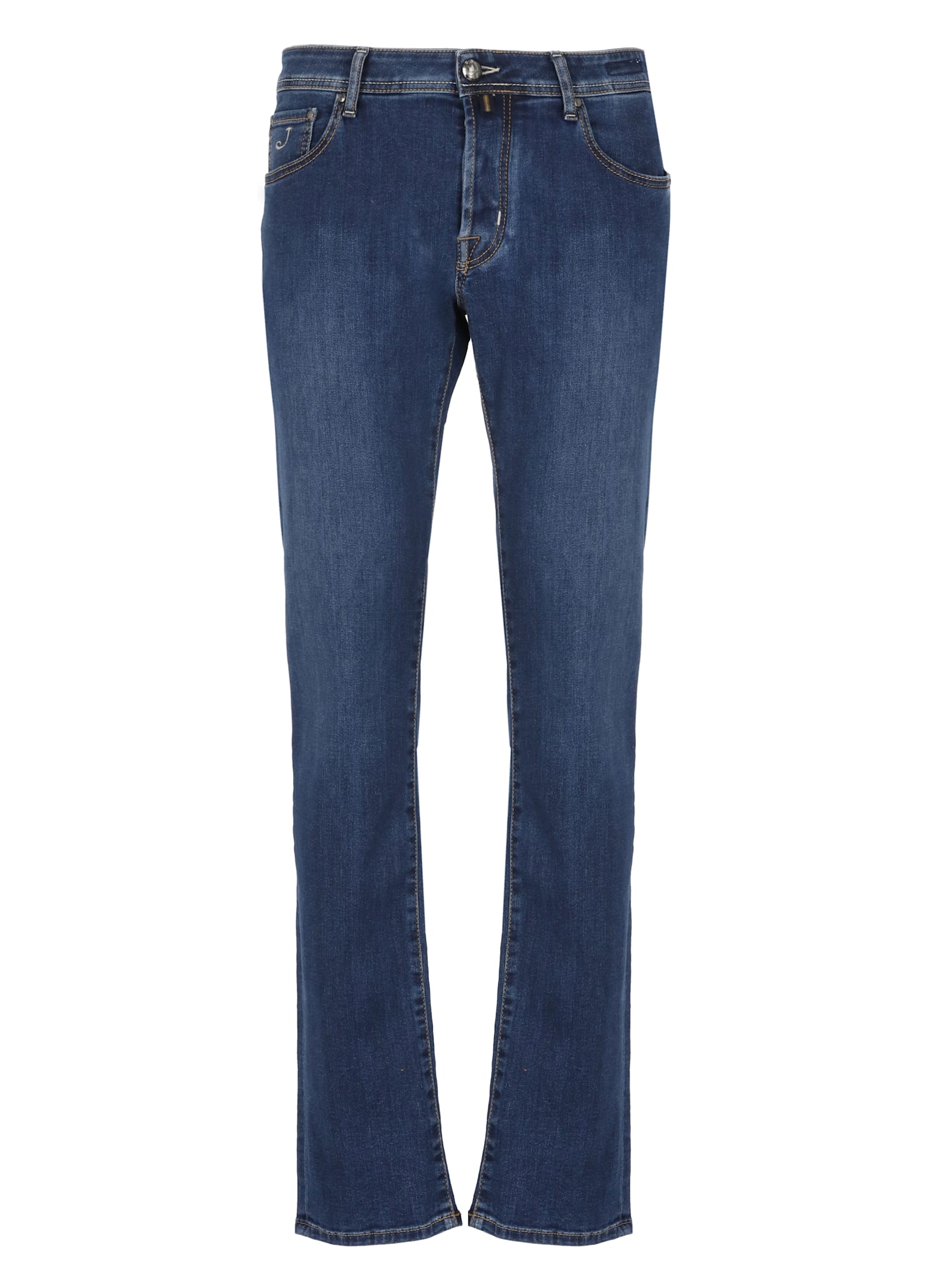 Jacob Cohen Straight Five-pocket Cotton Jeans In Blue