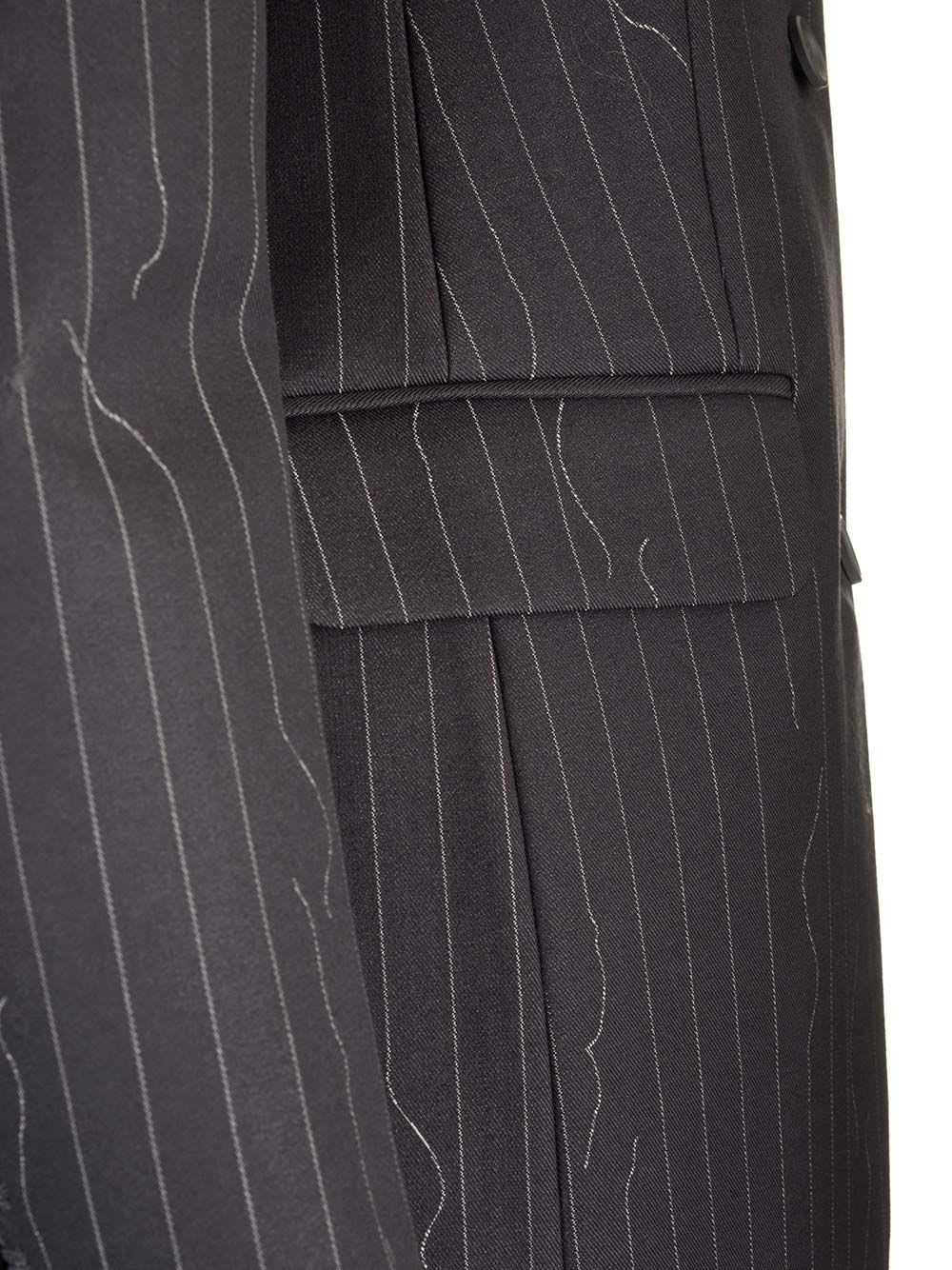 Shop Off-white Pinstriped Blazer In Grey