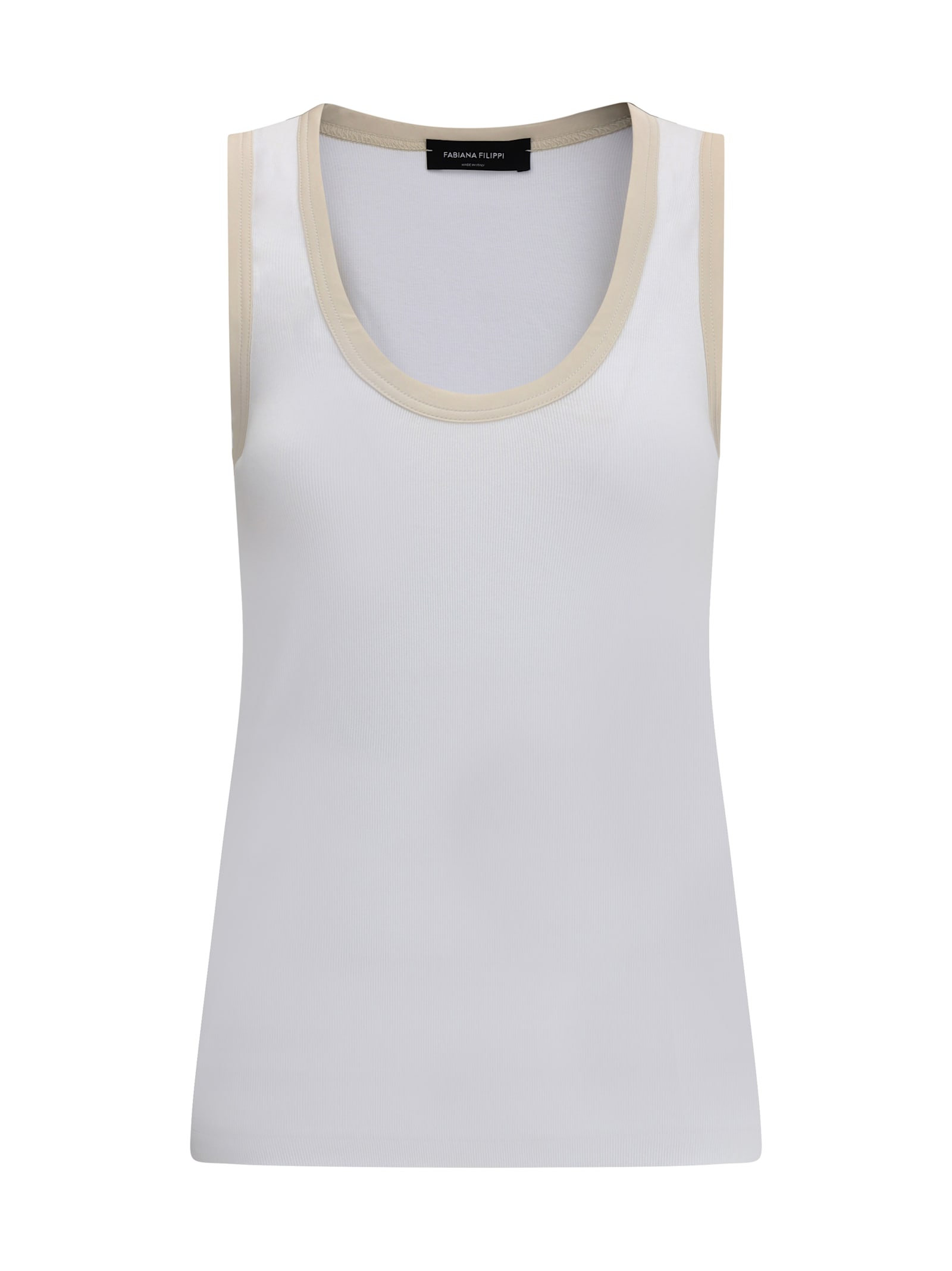 Fabiana Filippi Ribbed Tank Top With Scoop Neckline