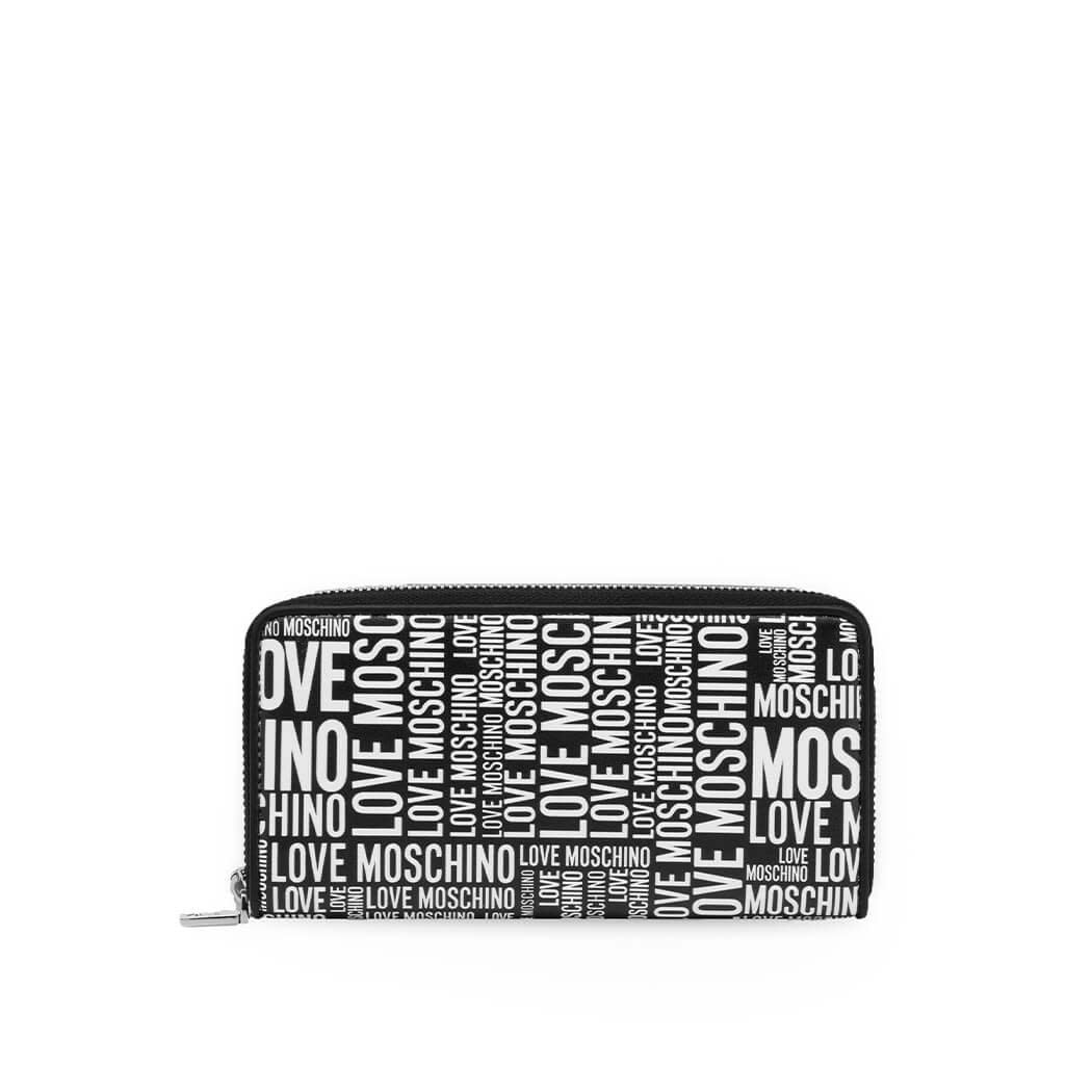 Love Moschino Black Large Wallet With White Logo